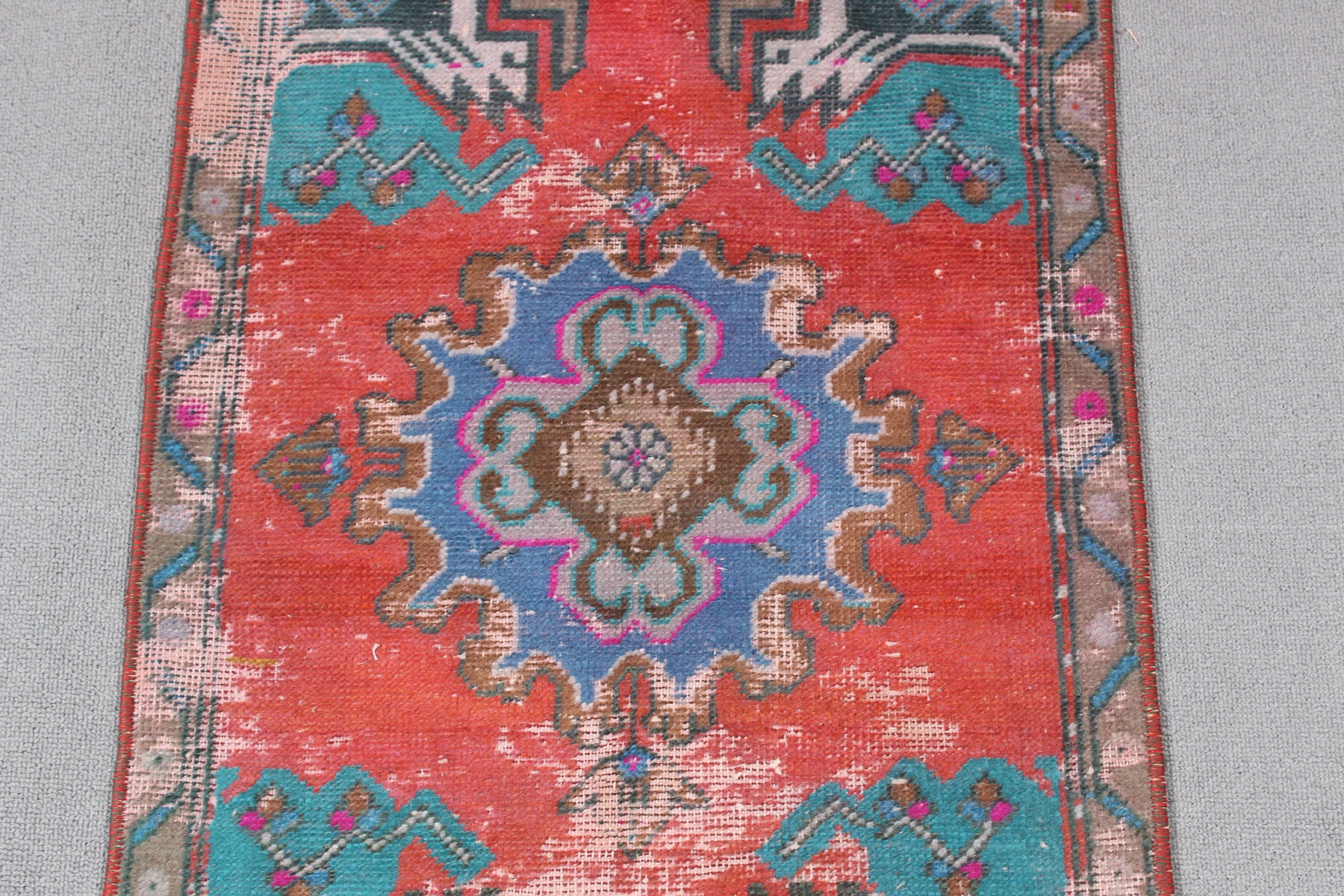 1.7x3.4 ft Small Rugs, Red Handwoven Rugs, Boho Rugs, Statement Rugs, Entry Rug, Turkish Rugs, Oriental Rugs, Vintage Rugs, Bedroom Rugs