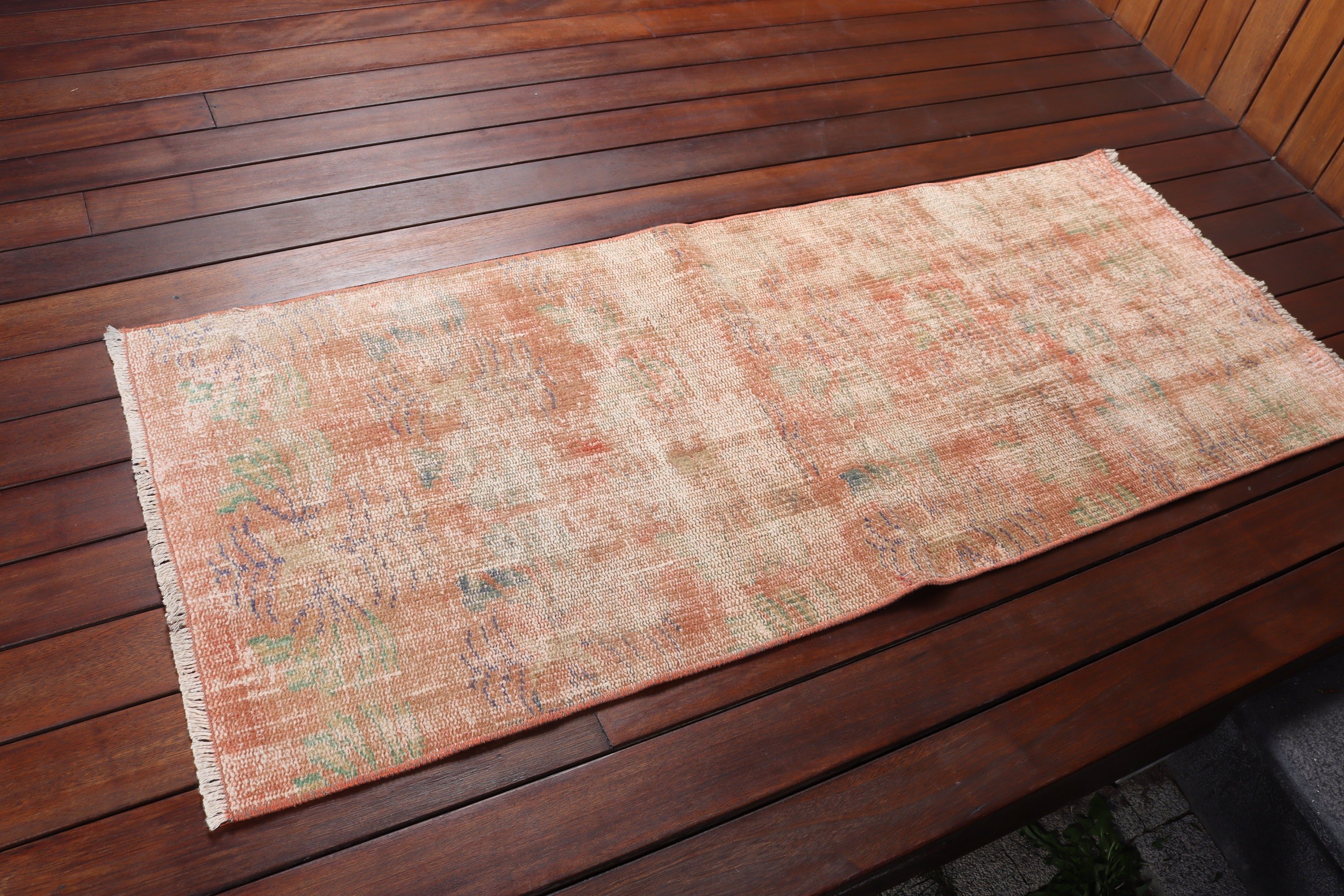 Outdoor Rug, Orange Cool Rug, Anatolian Rug, Small Area Rugs, 2x4.9 ft Small Rugs, Turkish Rugs, Vintage Rugs, Modern Rug, Nursery Rug