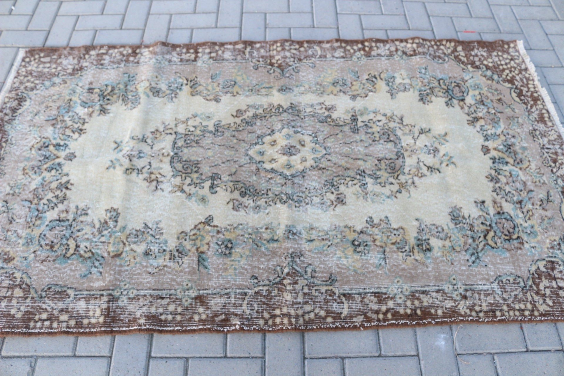 Oriental Rug, Turkish Rug, Vintage Rug, 3.8x6.7 ft Area Rugs, Rugs for Bedroom, Kitchen Rug, Ethnic Rug, Home Decor Rug, Brown Bedroom Rug