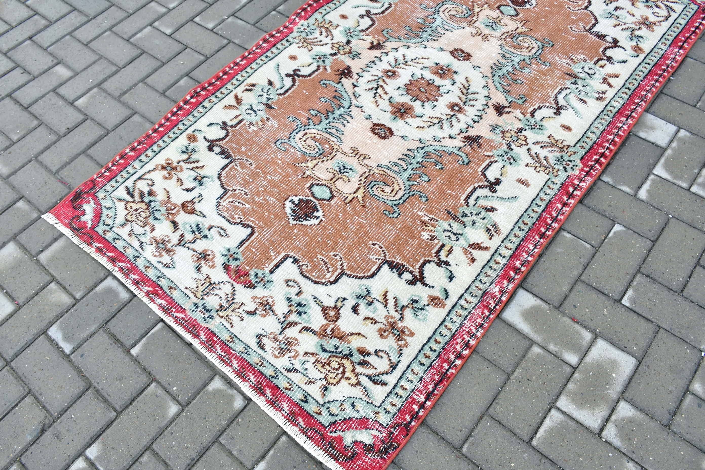 Turkish Rug, Rugs for Indoor, Moroccan Rug, Bedroom Rugs, Nursery Rug, Abstract Rug, Vintage Rug, Brown  3.7x6.6 ft Area Rug