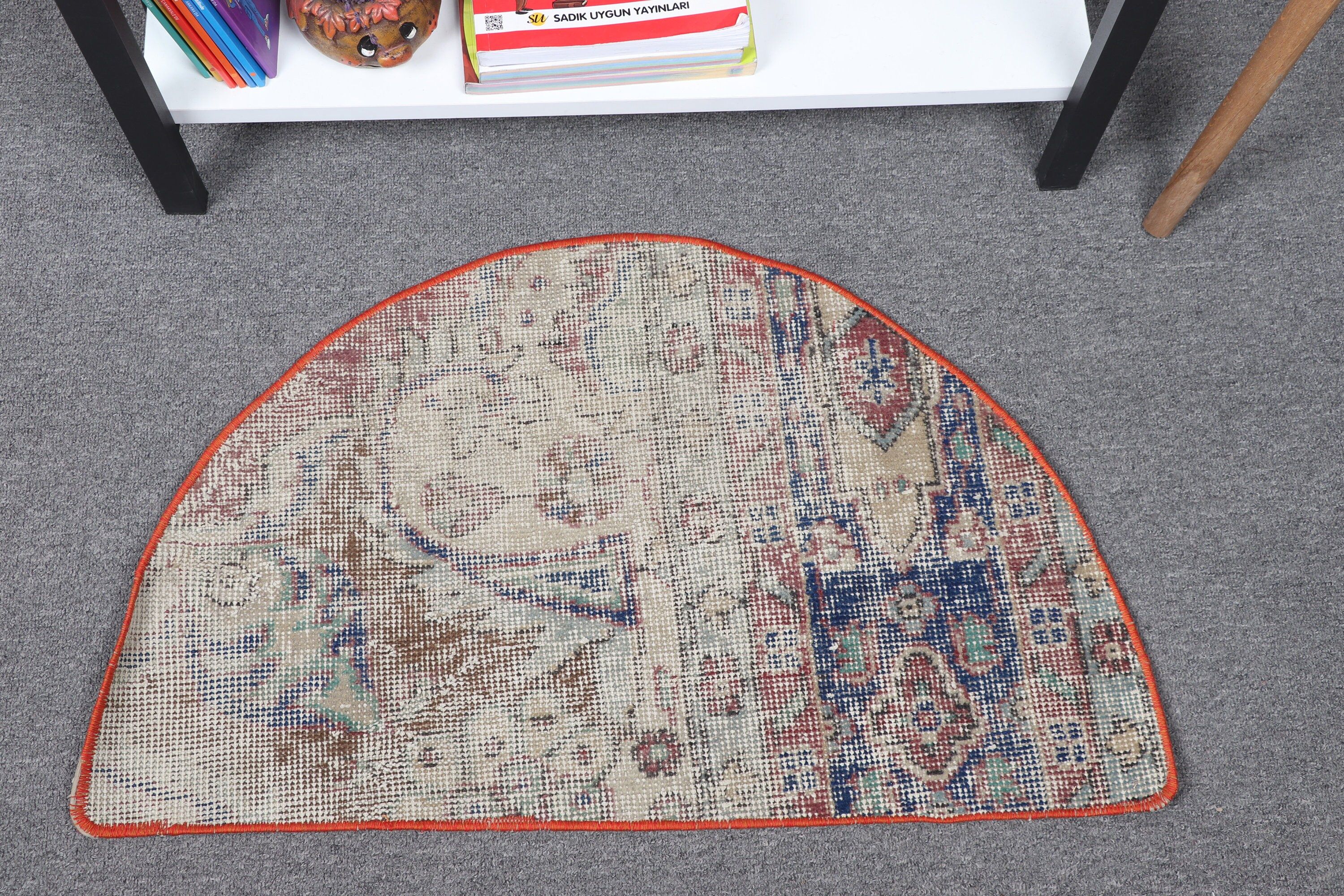 Car Mat Rug, Turkish Rugs, Vintage Rug, Abstract Rugs, Bathroom Rugs, Antique Rugs, Beige Floor Rug, 2.5x1.5 ft Small Rug