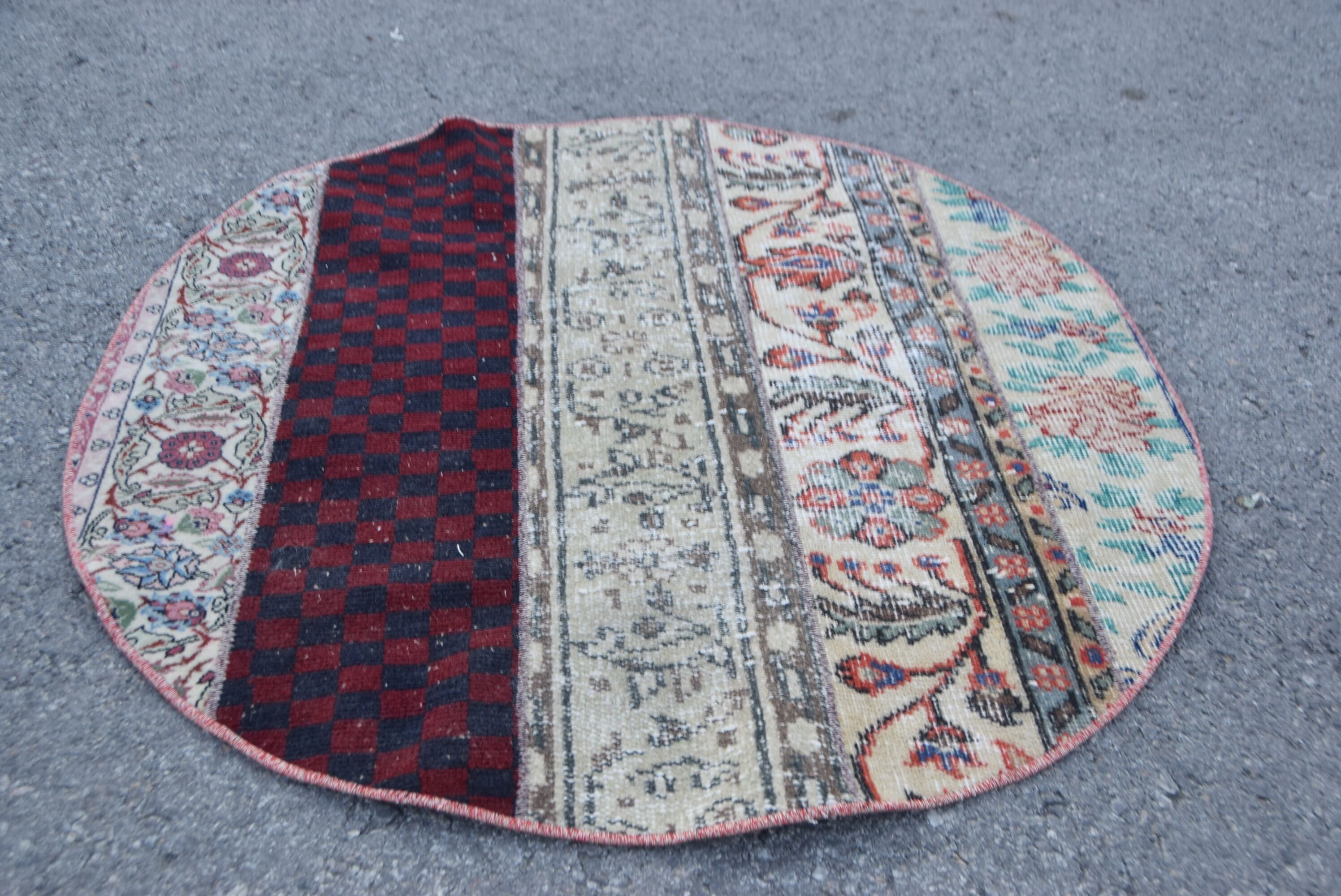 Kapı Paspası Halısı, 3.1x3.1 ft Küçük Halı, Araba Paspası Halıları, Vintage Halı, Türk Halısı, Bej Yatak Odası Halısı, Çocuk Odası Halısı, Yatak Odası Halıları, Mutfak Halısı