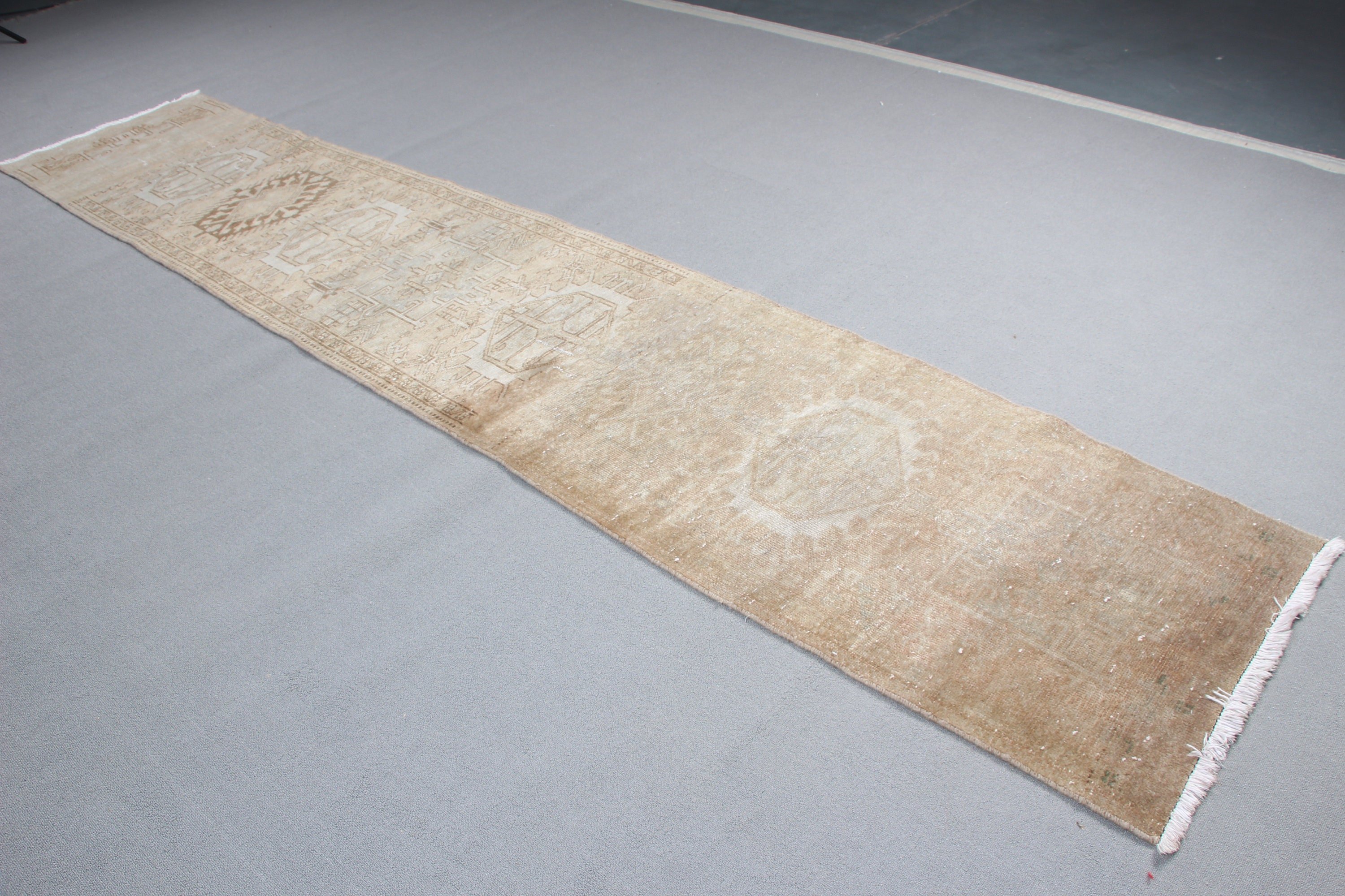 Stair Rugs, Modern Rug, Vintage Rug, Turkish Rug, Corridor Rugs, Home Decor Rug, Beige Bedroom Rug, Luxury Rug, 2.4x12.1 ft Runner Rugs