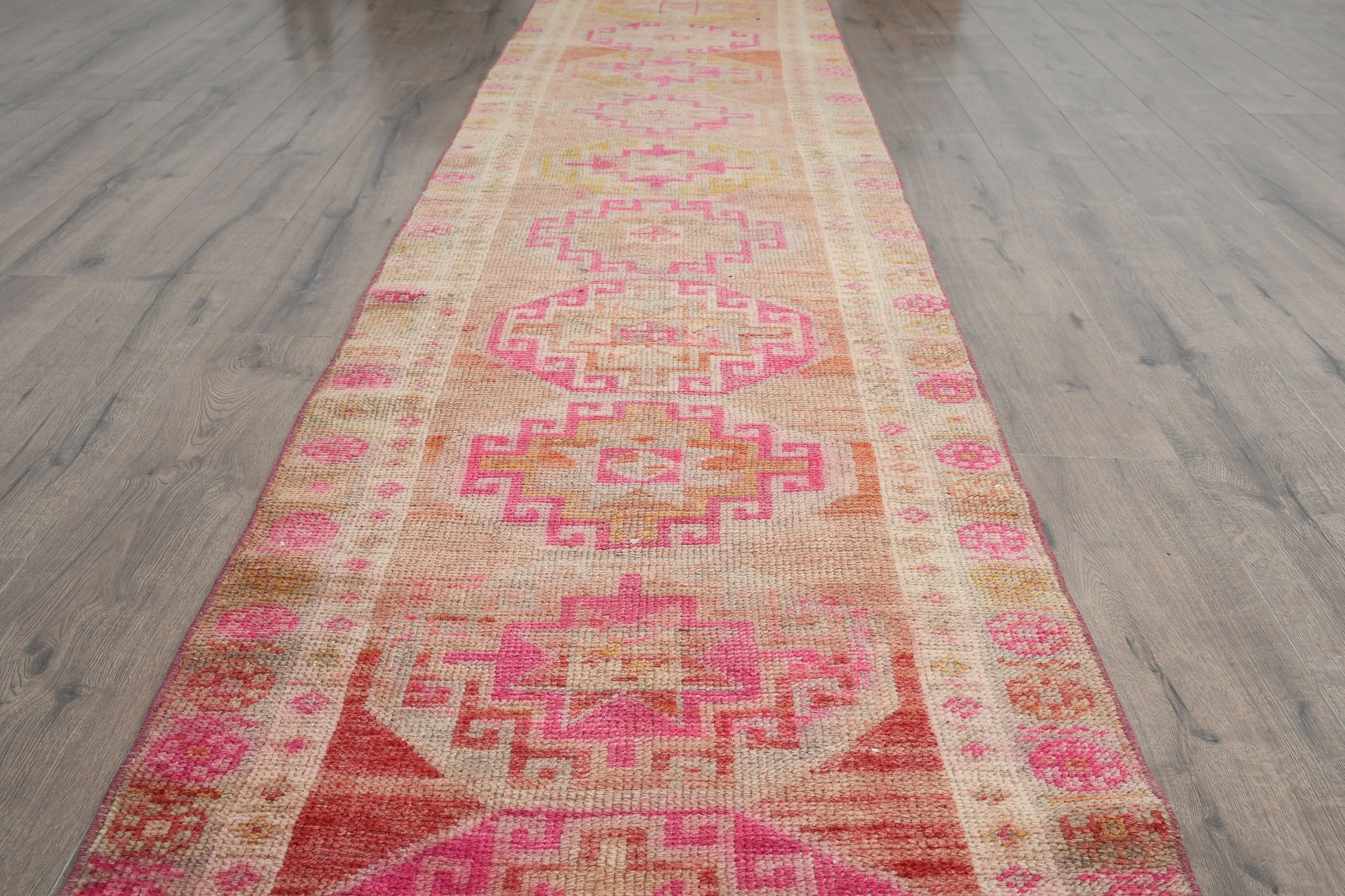 Stair Rug, Home Decor Rug, Wedding Rug, Corridor Rug, Vintage Rugs, Red Anatolian Rug, 2.6x12.5 ft Runner Rug, Anatolian Rug, Turkish Rug