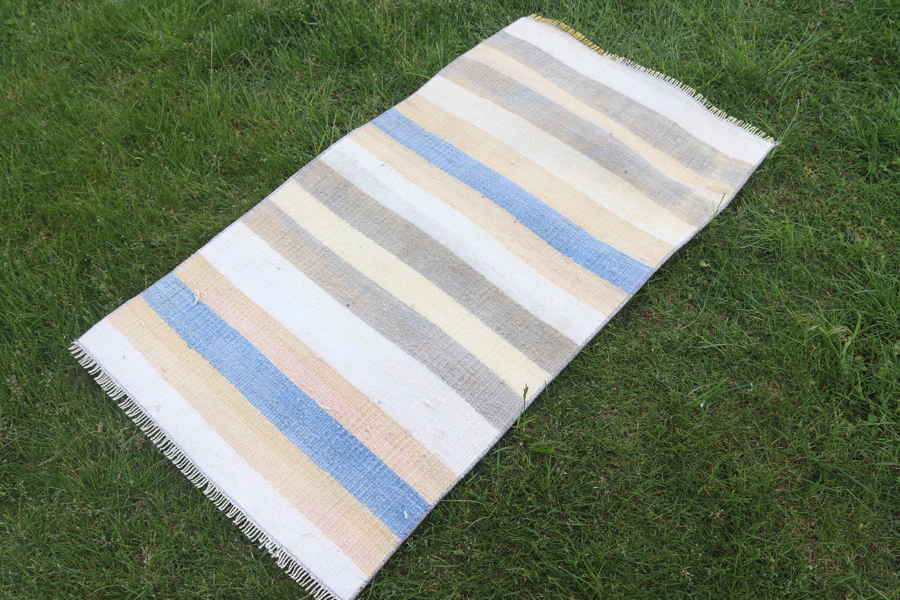 Bath Rug, Rugs for Door Mat, Turkish Rugs, Beige  1.9x3.6 ft Small Rugs, Cool Rug, Vintage Rugs, Kitchen Rugs, Nursery Rug