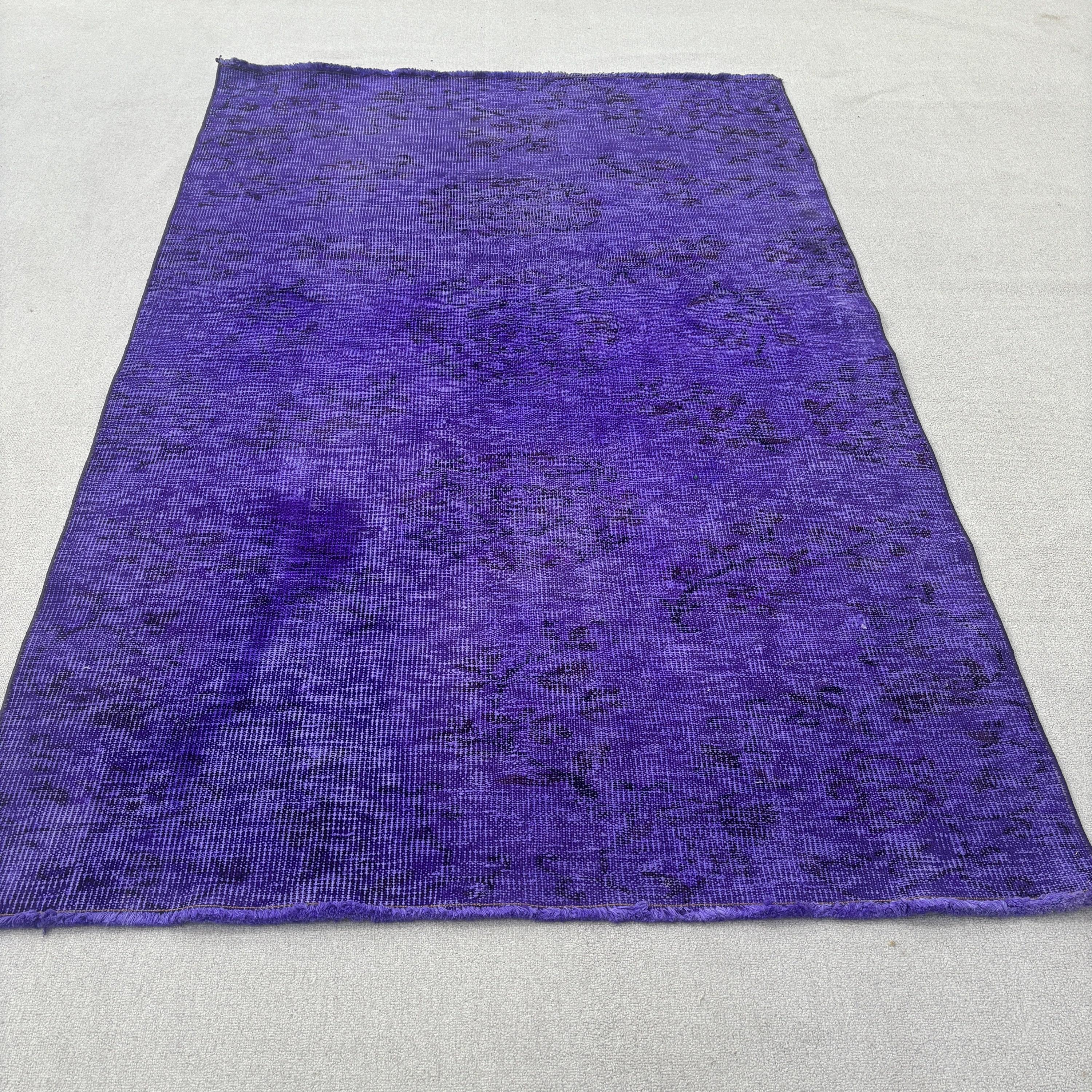 Indoor Rugs, Purple Handwoven Rug, 4.7x7.2 ft Area Rug, Modern Rug, Rugs for Floor, Vintage Rugs, Turkish Rugs, Boho Rugs, Boho Area Rug