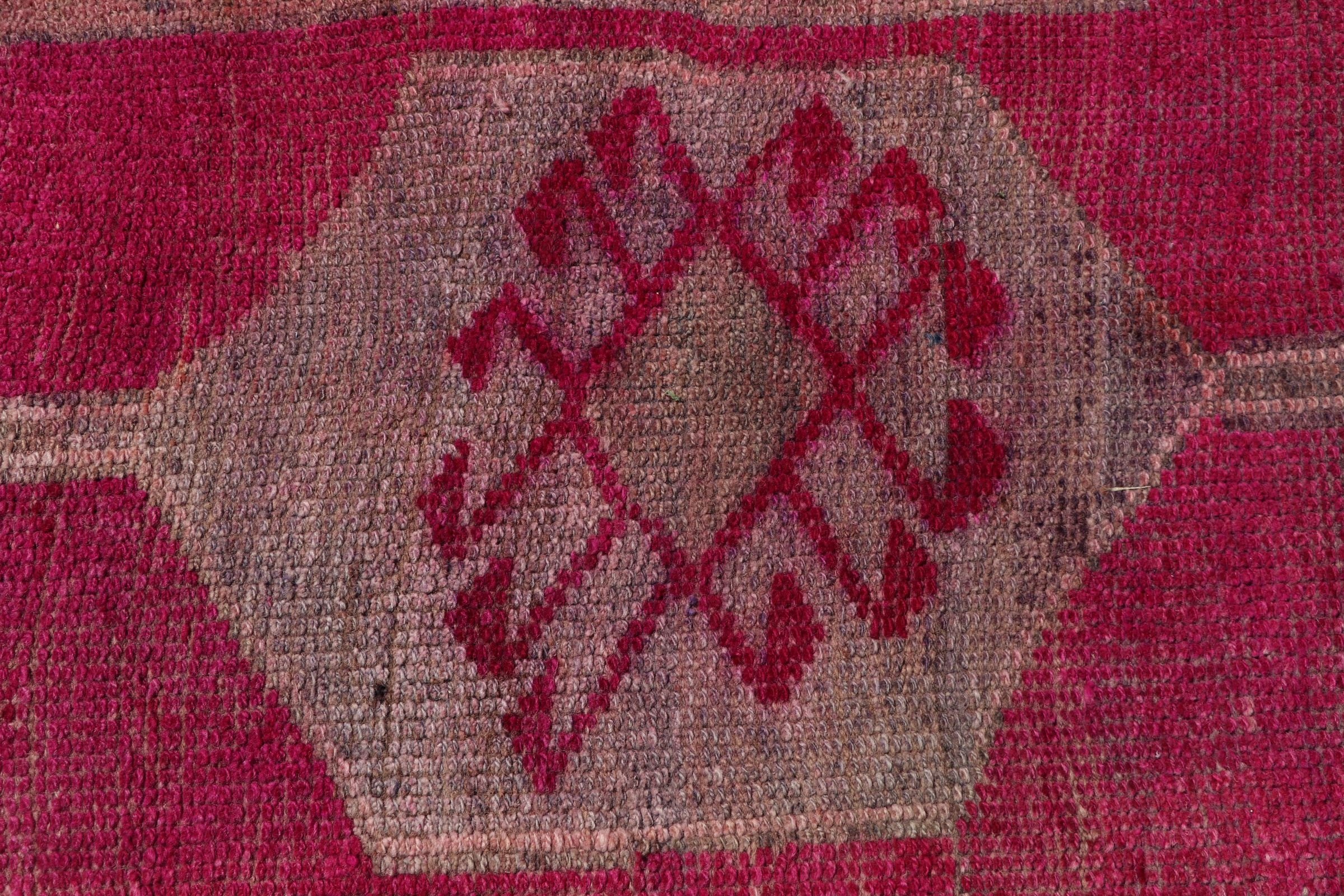 Hallway Rugs, Art Rug, Home Decor Rugs, 2.6x10.2 ft Runner Rug, Pink Oriental Rug, Vintage Rug, Kitchen Rug, Turkish Rugs