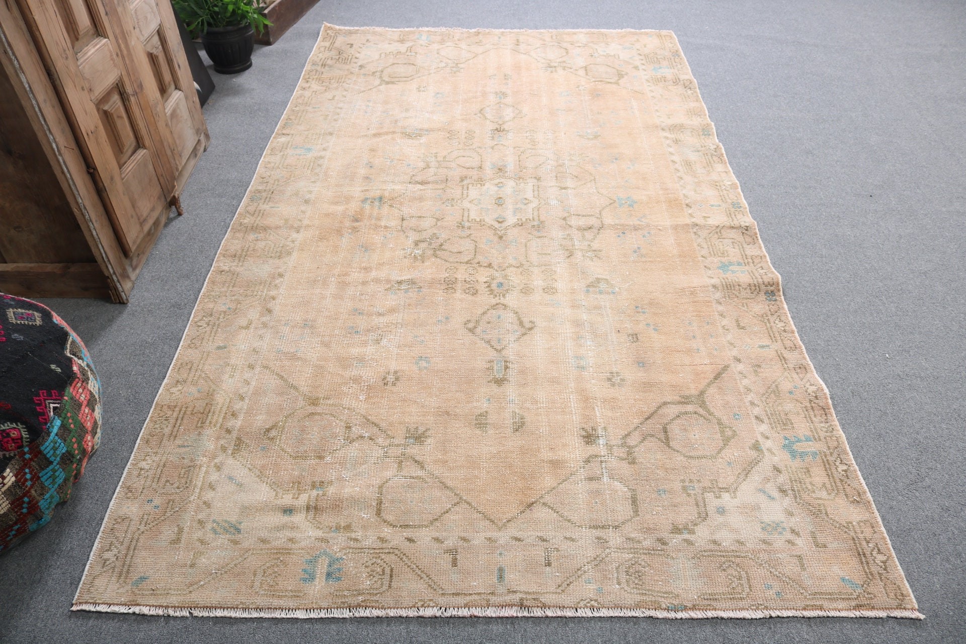 Cool Rugs, Neutral Rugs, 5.1x8.7 ft Large Rug, Vintage Rugs, Bedroom Rug, Turkish Rugs, Aesthetic Rug, Orange Modern Rugs, Large Boho Rug