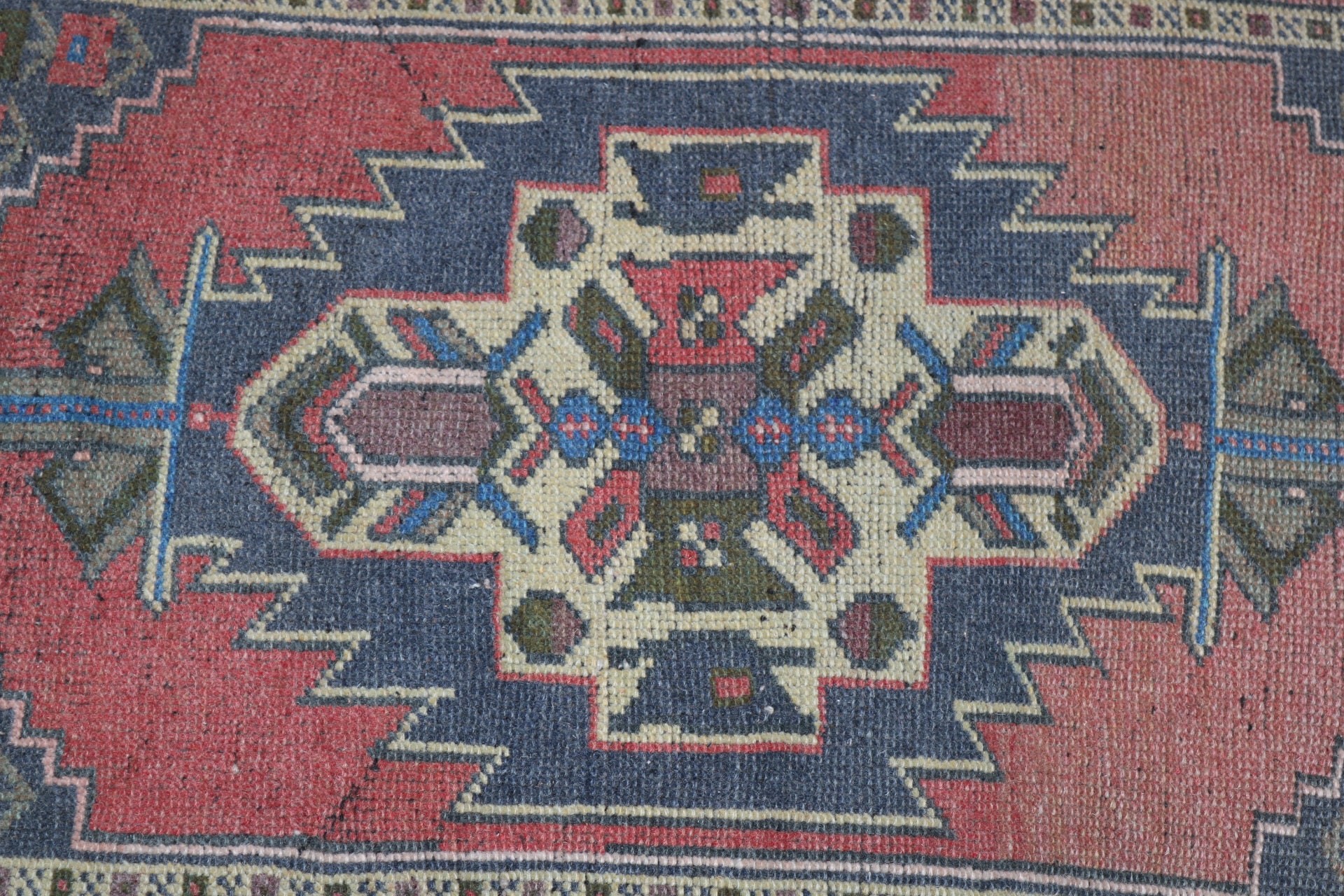 1.9x3.3 ft Küçük Halılar, Mavi Nötr Halı, Vintage Halı, Mutfak Halıları, Duvara Asılı Halılar, Fas Halıları, Geometrik Halı, Türk Halıları