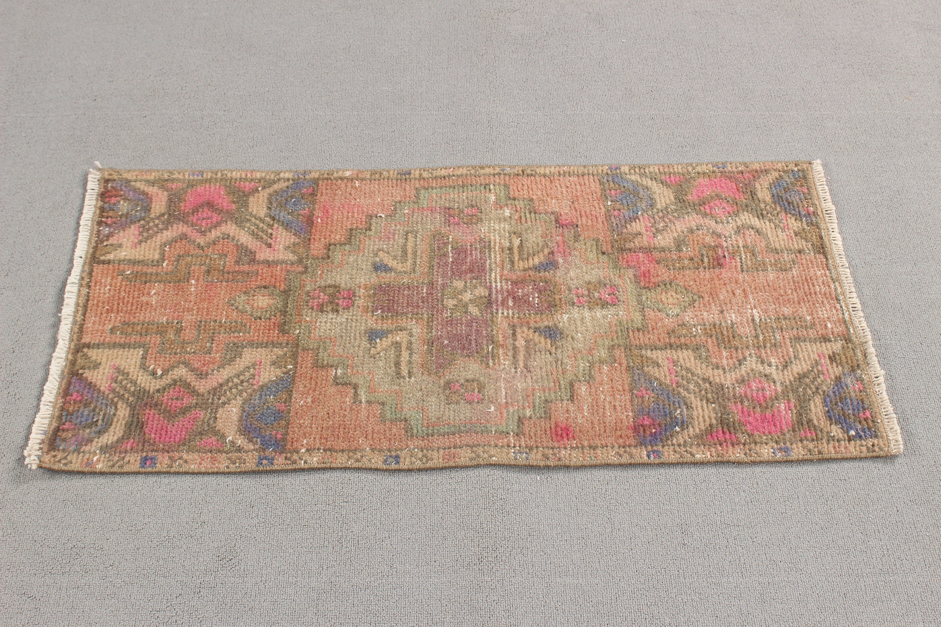 Düz Dokuma Halılar, 1.5x3 ft Küçük Halı, Vintage Halı, Araba Paspas Halıları, Nötr Halı, Türk Halısı, Kırmızı Yün Halı, Küçük Alan Halıları, Kapı Paspas Halısı