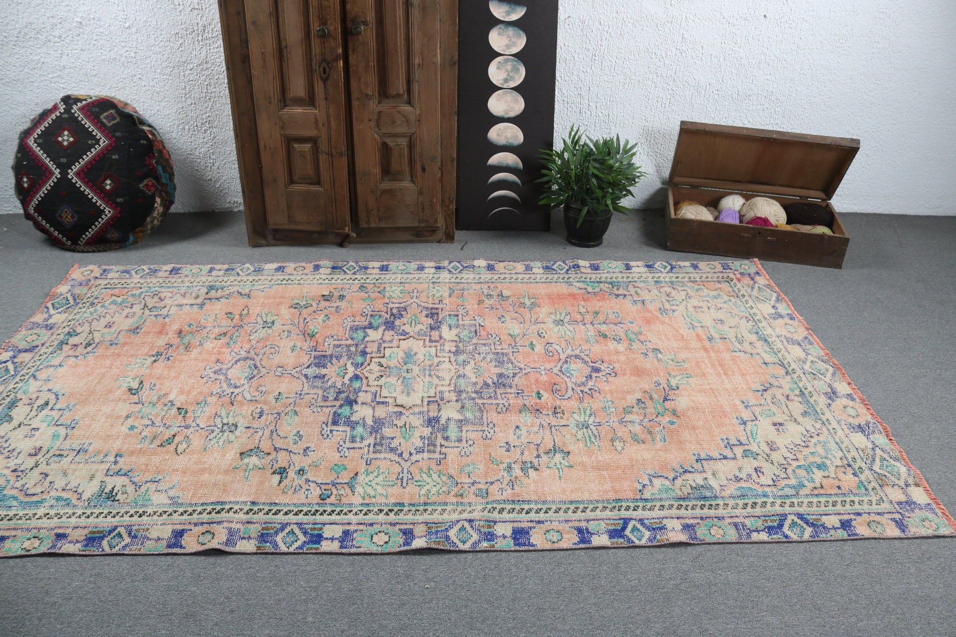 Oturma Odası Halıları, Antika Halı, 5.7x9.1 ft Büyük Halı, Yemek Odası Halıları, Kırmızı Yer Halısı, Lüks Halı, Vintage Halı, Salon Halıları, Türk Halısı