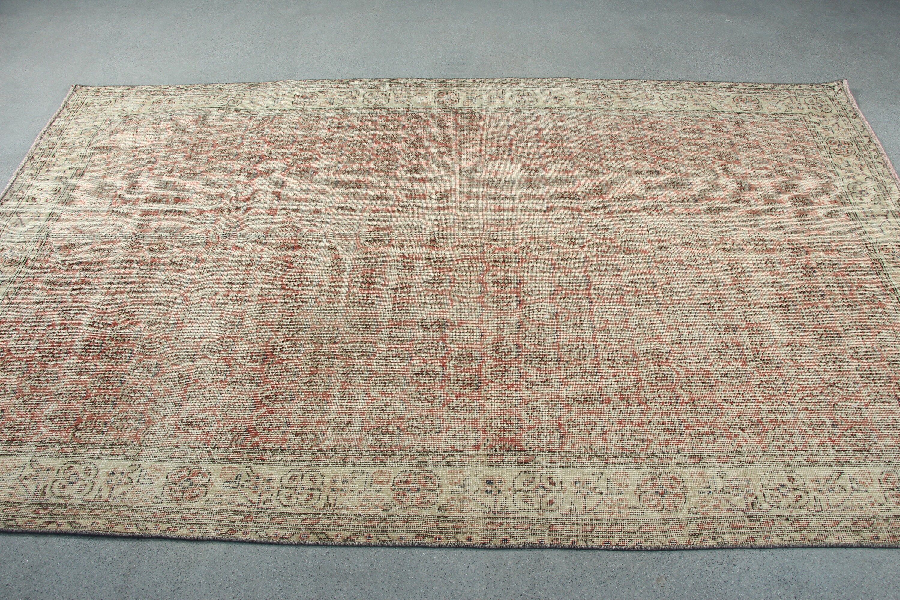 Havalı Halı, Vintage Halı, Türk Halısı, Yün Halılar, Yemek Odası Halıları, 5.2x8.5 ft Büyük Halı, Salon Halısı, Kırmızı Antika Halı, Yemek Odası Halıları