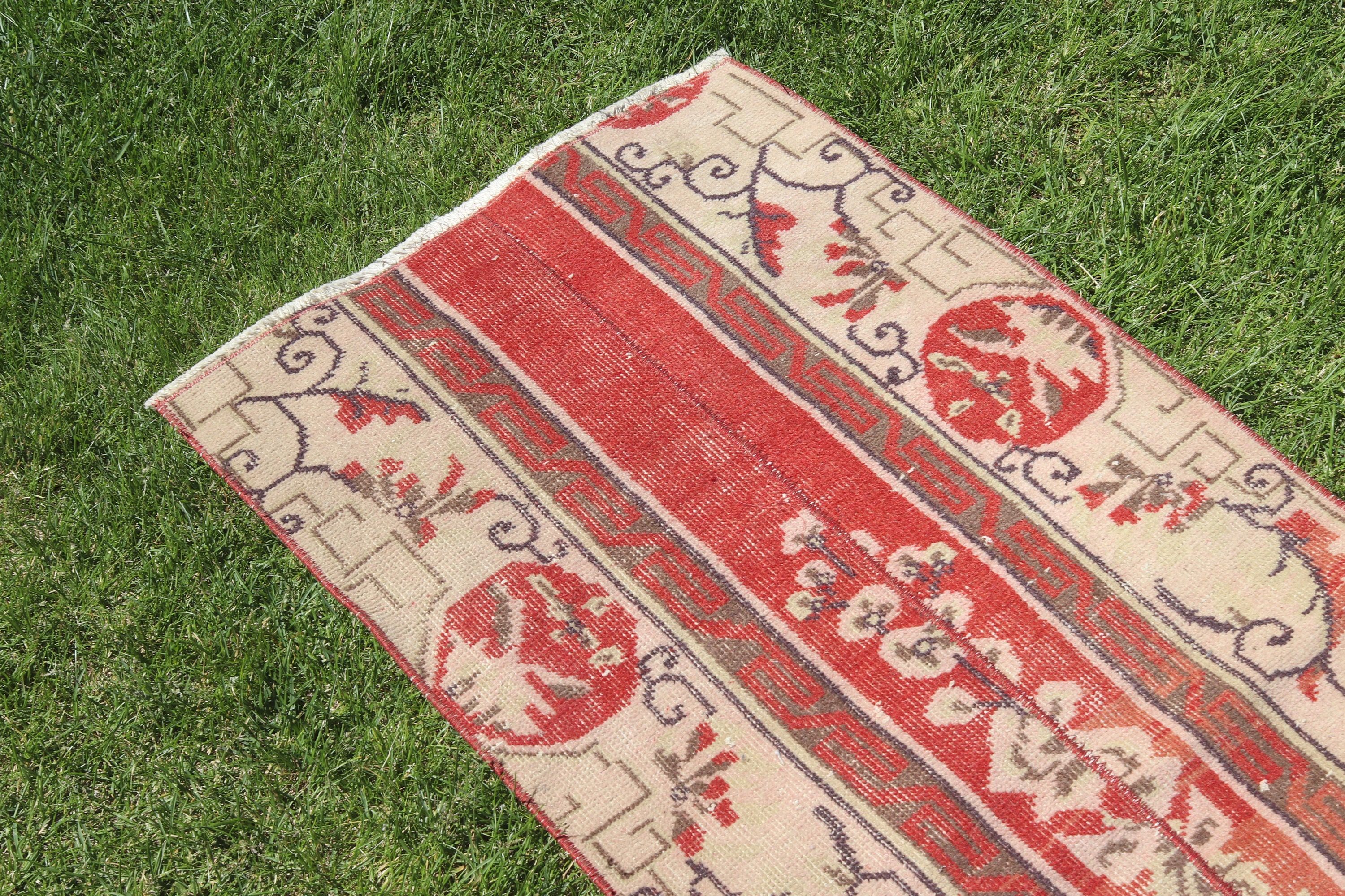 Vintage Rug, Beige Luxury Rug, Statement Rugs, Bath Rug, 2x4.7 ft Small Rug, Rugs for Bedroom, Cool Rugs, Wall Hanging Rug, Turkish Rug