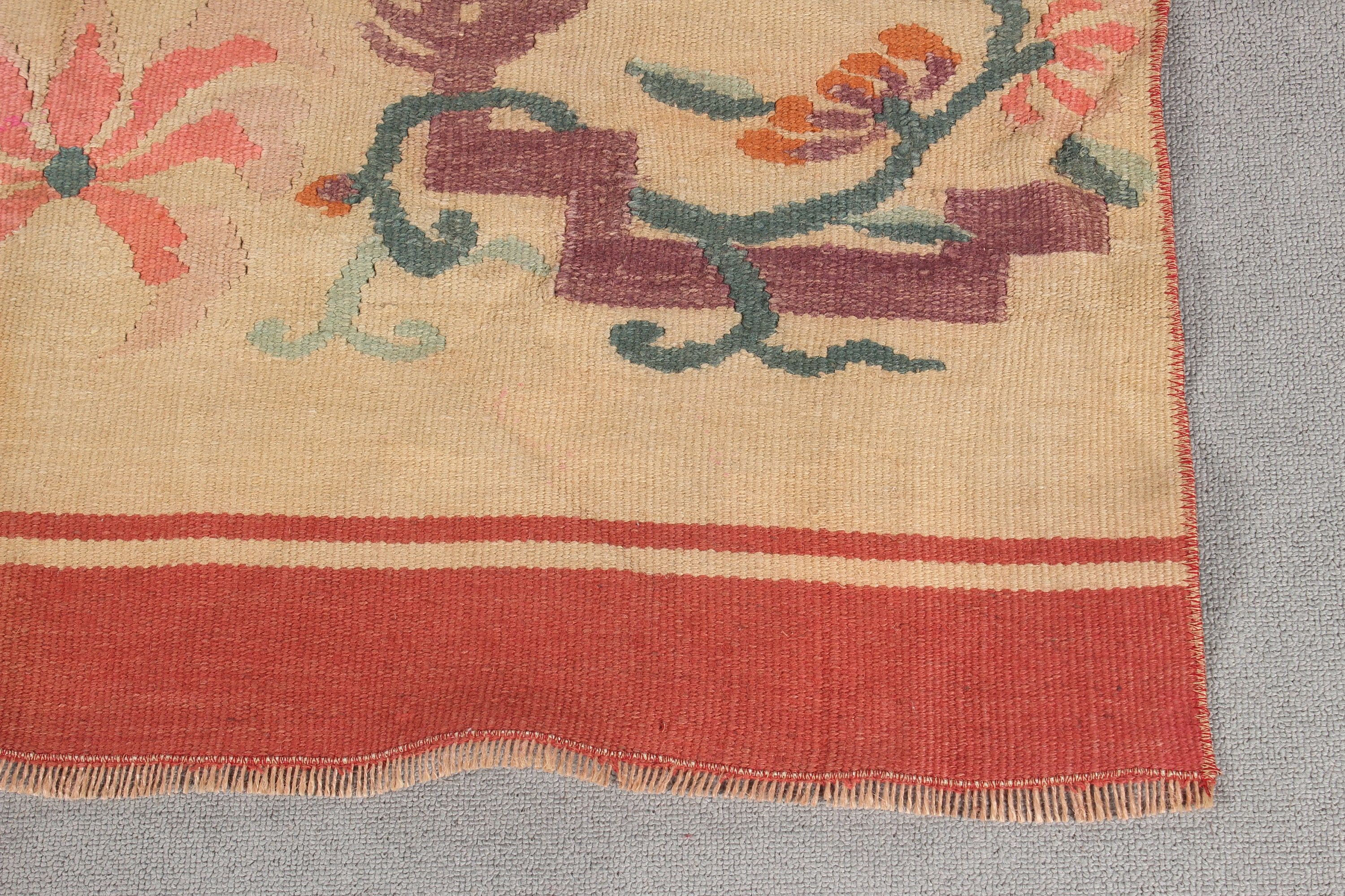 Havalı Halı, Vintage Halılar, Düz Dokuma Halı, Aztek Halıları, Vintage Runner Halıları, 3.5x9.5 ft Runner Halıları, Kilim, Türk Halıları, Sarı Ev Dekorasyonu Halıları