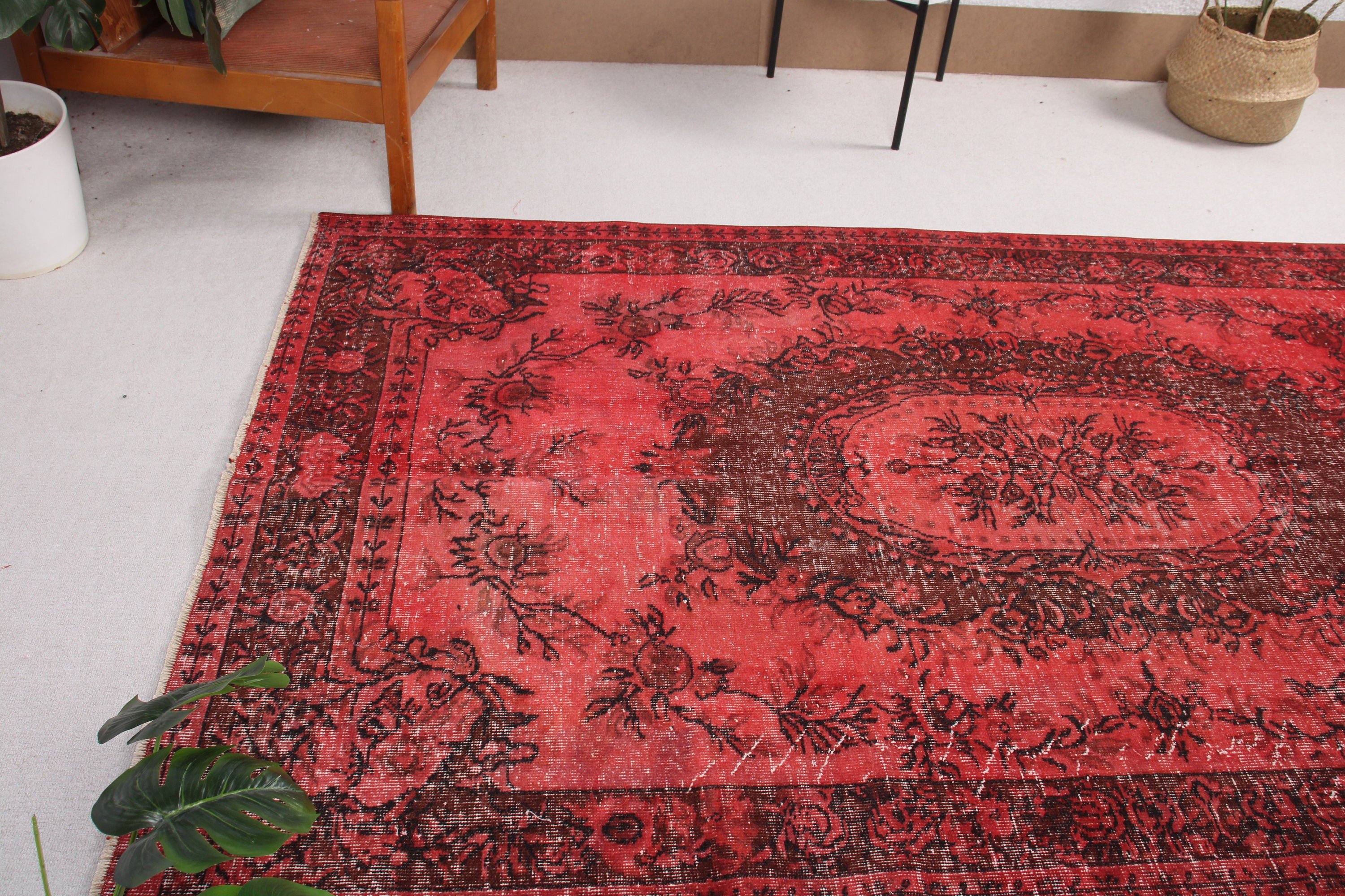 Floor Rugs, Modern Rugs, Red Oriental Rugs, Statement Rugs, Vintage Rug, Vintage Area Rug, 4.8x8.3 ft Area Rug, Ethnic Rugs, Turkish Rugs