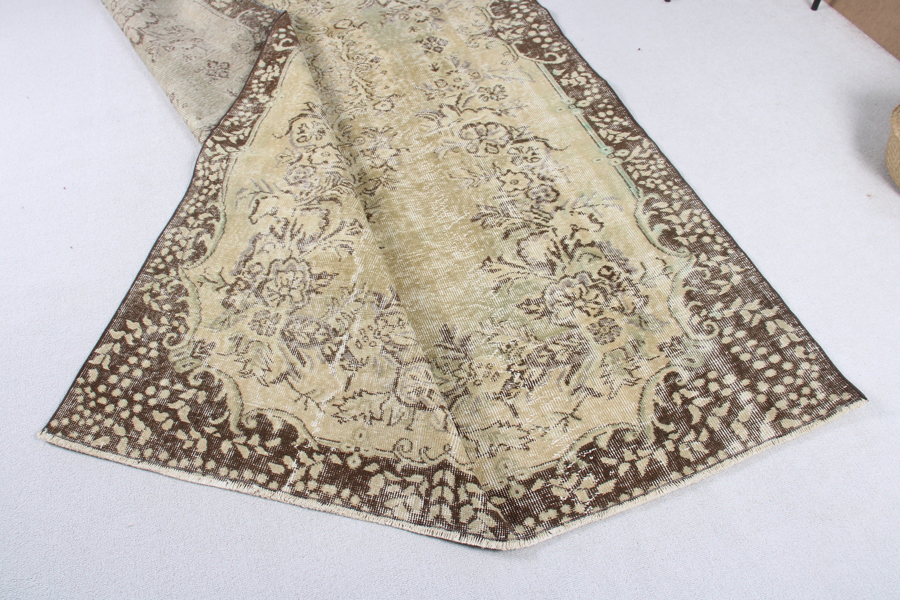 Büyük Boho Halı, Düz Dokuma Halılar, Yeşil El Dokuma Halı, Salon Halıları, 5.3x9.1 ft Büyük Halı, Vintage Halı, Ev Dekorasyonu Halıları, Türk Halıları