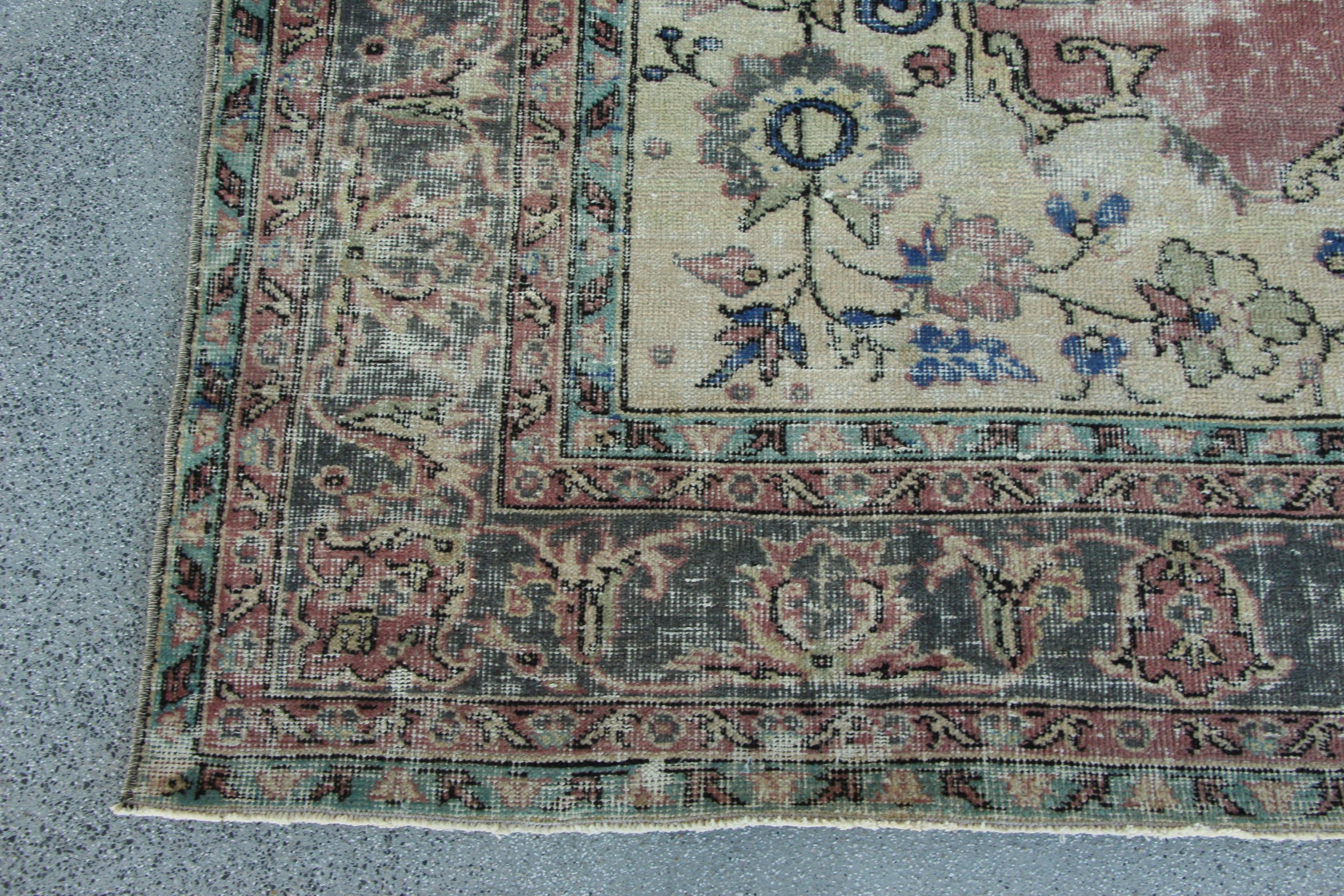 Oryantal Halı, Ev Dekor Halıları, Vintage Halılar, Dış Mekan Halısı, 7x9.4 ft Büyük Halı, Pembe Düz Dokuma Halı, Büyük Vintage Halı, Salon Halısı, Türk Halısı