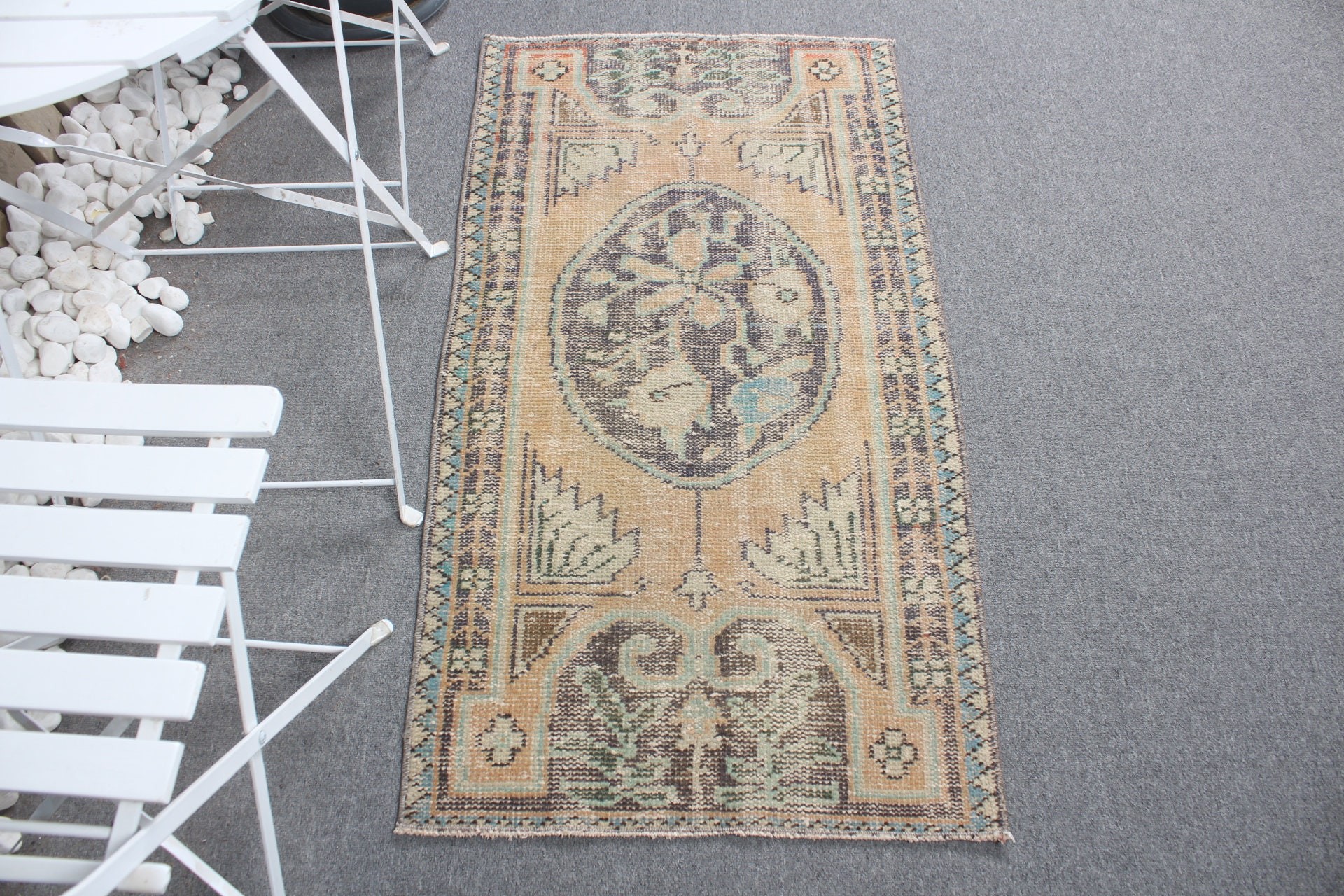 Nursery Rugs, Floor Rug, Oriental Rug, Rugs for Bathroom, Brown  2.2x4.2 ft Small Rug, Entry Rug, Turkish Rug, Vintage Rug