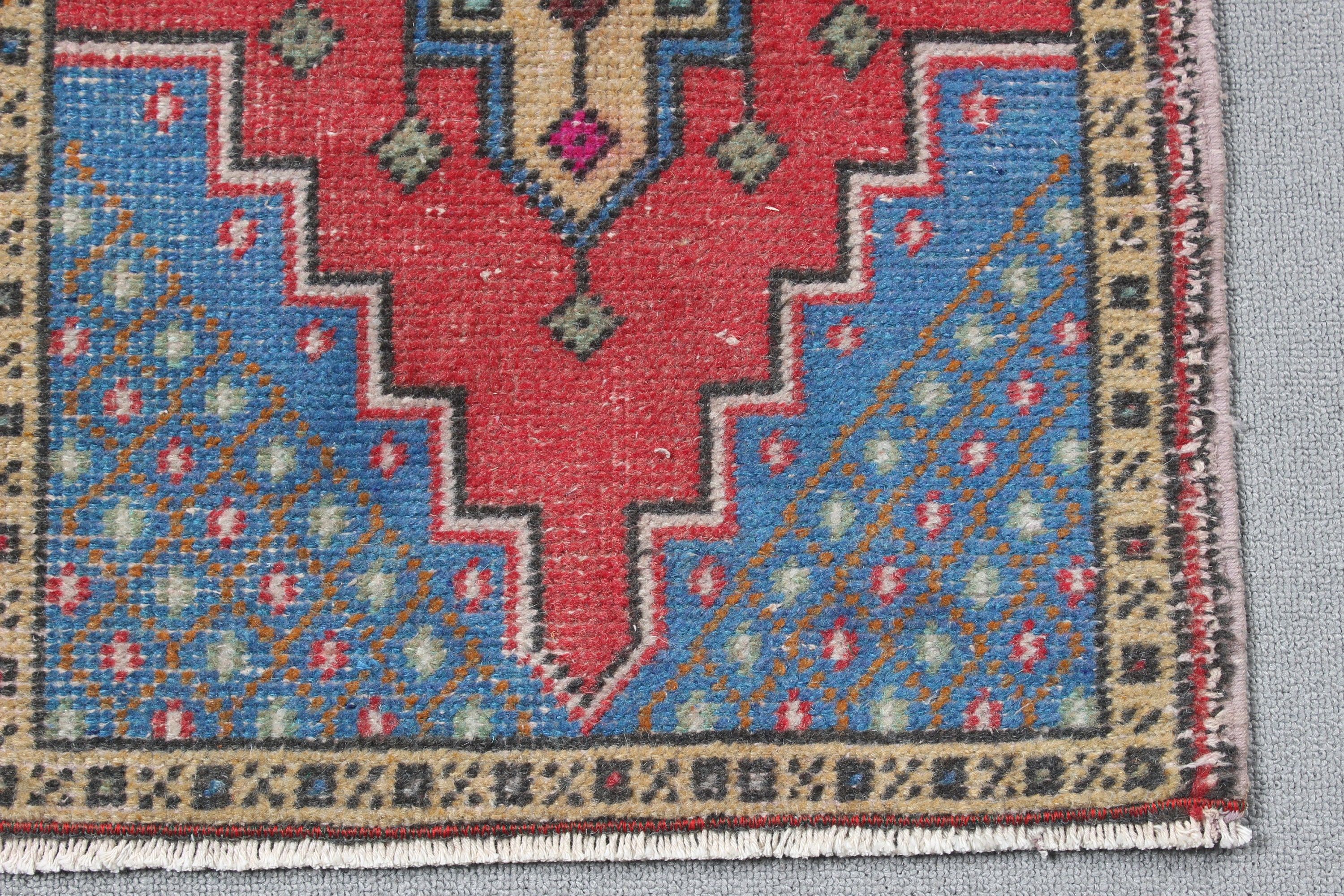 1.5x2.9 ft Küçük Halı, Oryantal Halılar, Küçük Boho Halı, Kırmızı Açıklama Halısı, Türk Halısı, Vintage Halı, Tribal Halılar, Küçük Alan Halısı