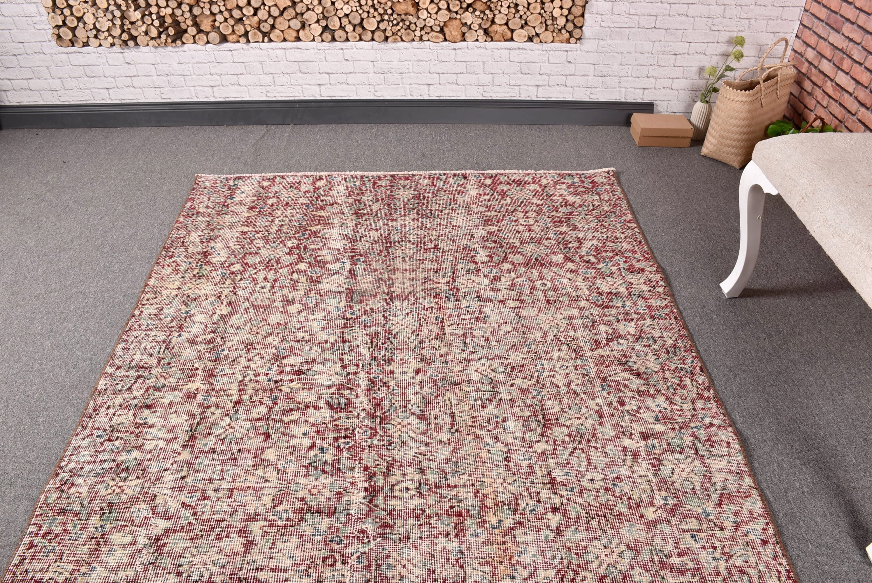 Aztek Halısı, Fas Halıları, 4.8x7.9 ft Alan Halıları, Geometrik Halılar, Çocuk Halısı, Vintage Halılar, Türk Halısı, Oturma Odası Halısı, Kırmızı Açıklama Halısı