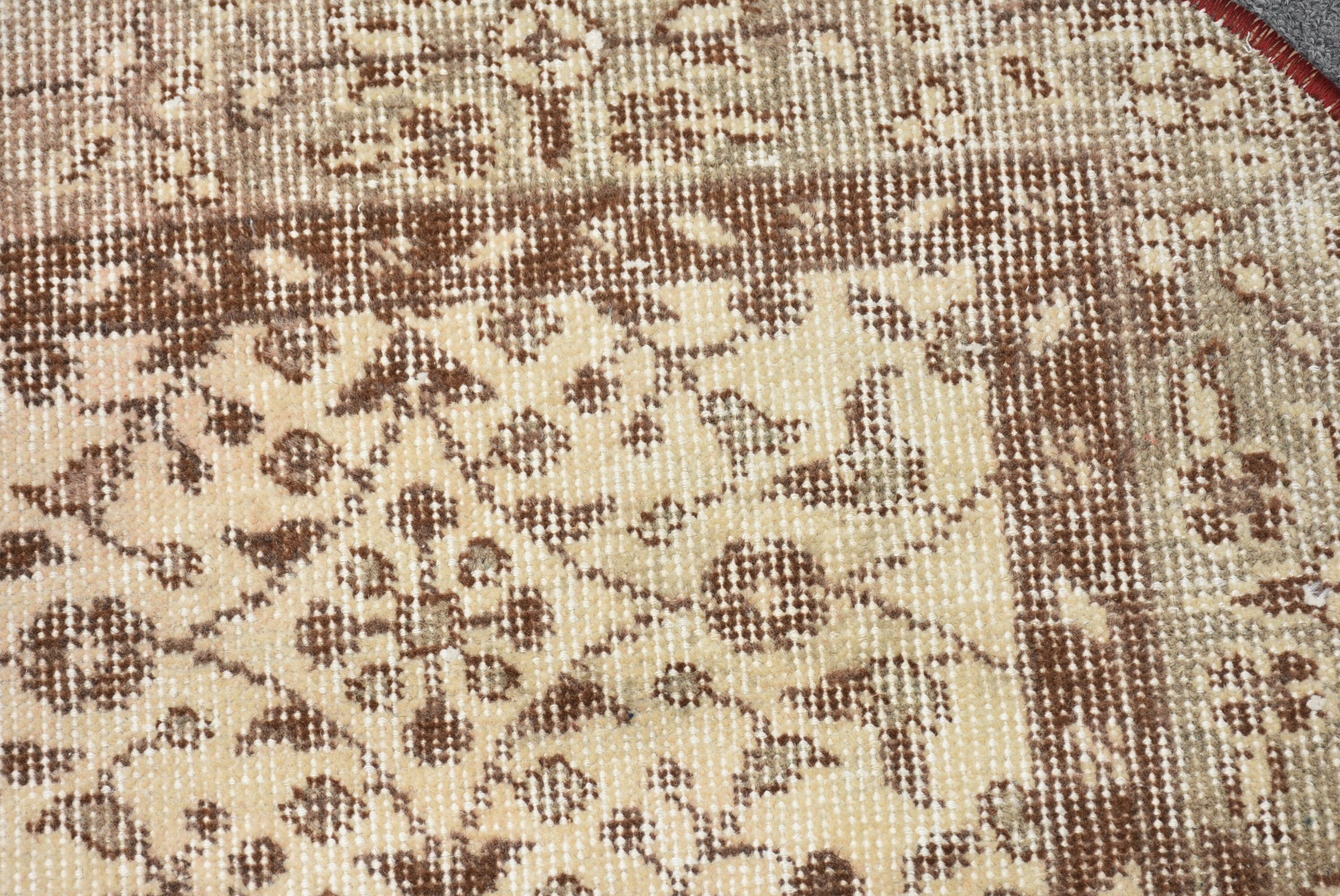 Entry Rug, Beige Anatolian Rug, 2.5x1.4 ft Small Rug, Turkish Rugs, Bedroom Rugs, Vintage Rugs, Kitchen Rug, Rugs for Door Mat, Floor Rug