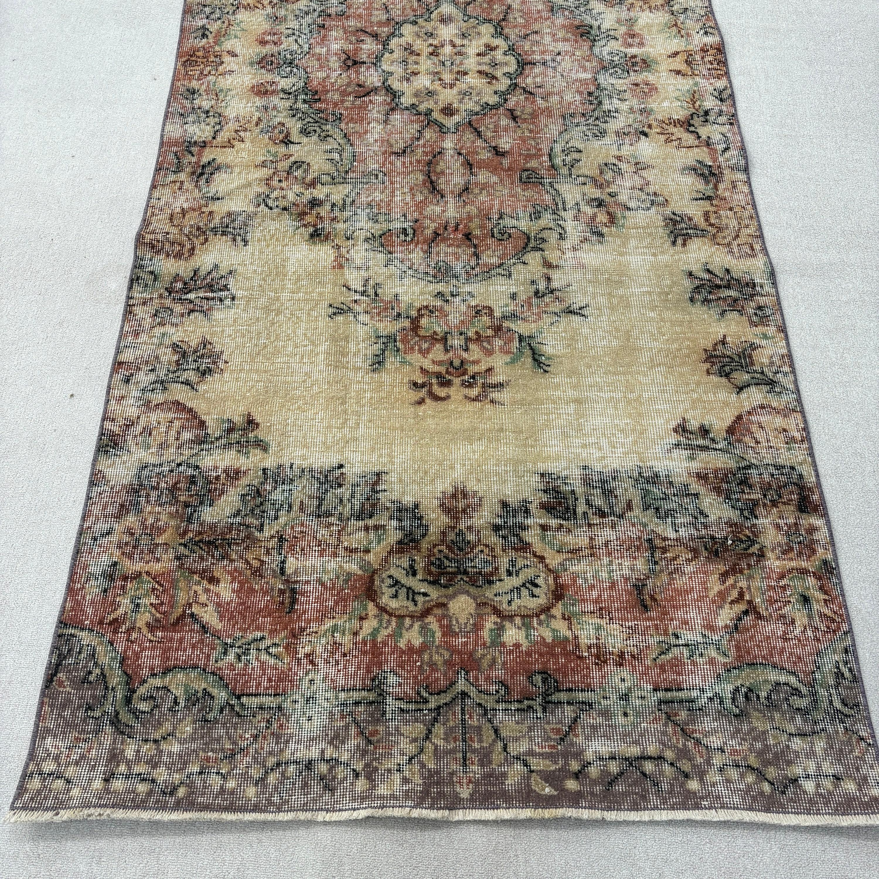 Yün Halılar, Oturma Odası Halıları, Boho Alan Halıları, Ofis Halısı, Vintage Halılar, Türk Halısı, Kırmızı Yatak Odası Halısı, 3.9x9.5 ft Alan Halısı, Geometrik Halı