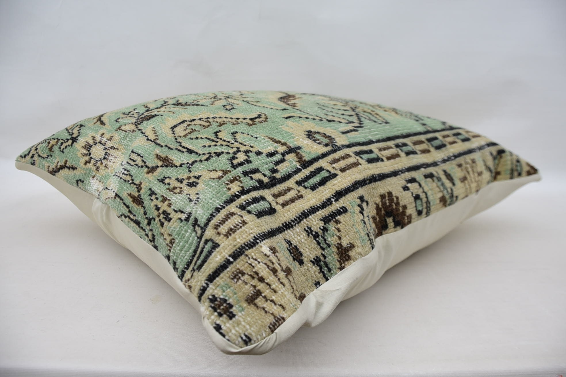 Kilim Pillow, Turkish Kilim Pillow, Handwoven Pillow Cover Cushion Cover, Handmade Kilim Cushion, 28"x28" Green Pillow Sham