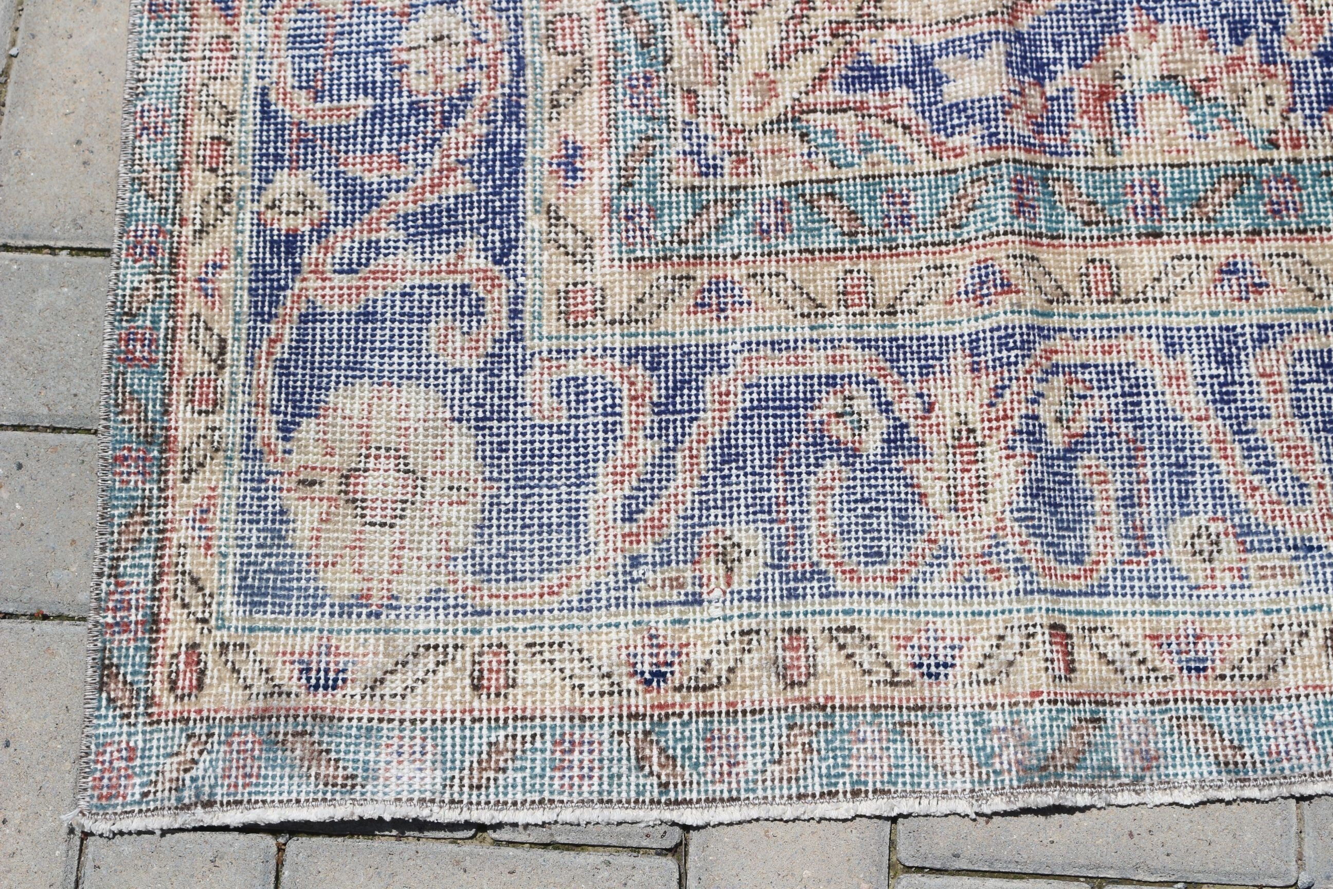 Mutfak Halısı, Parlak Halı, Yer Halısı, Vintage Halı, Türk Halısı, Salon Halıları, Mavi Ev Dekor Halısı, 6.9x10.6 ft Büyük Boy Halı, Oturma Odası Halıları
