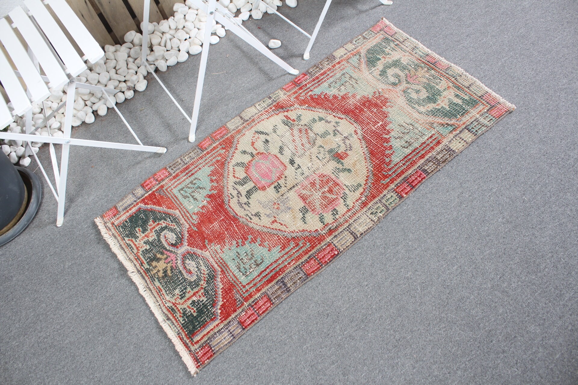 Red  2x4.1 ft Small Rug, Bedroom Rugs, Wall Hanging Rug, Vintage Rug, Nursery Rugs, Turkish Rug, Kitchen Rugs, Aesthetic Rugs