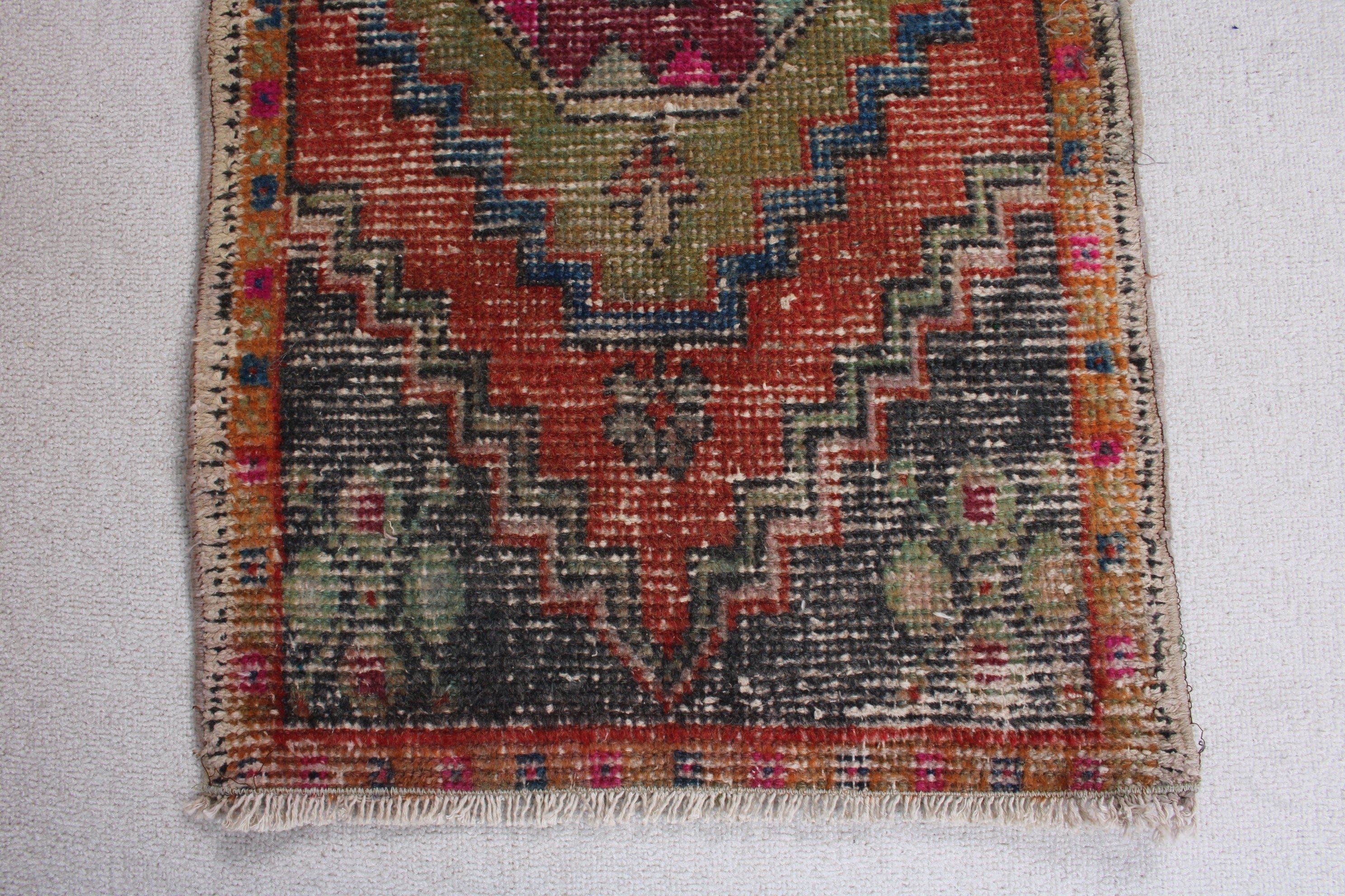 1.5x3 ft Küçük Halılar, Paspas Halıları, Boho Halıları, Vintage Halı, El Yapımı Halı, Küçük Vintage Halı, Kırmızı Yatak Odası Halısı, Türk Halısı, Düz Dokuma Halılar