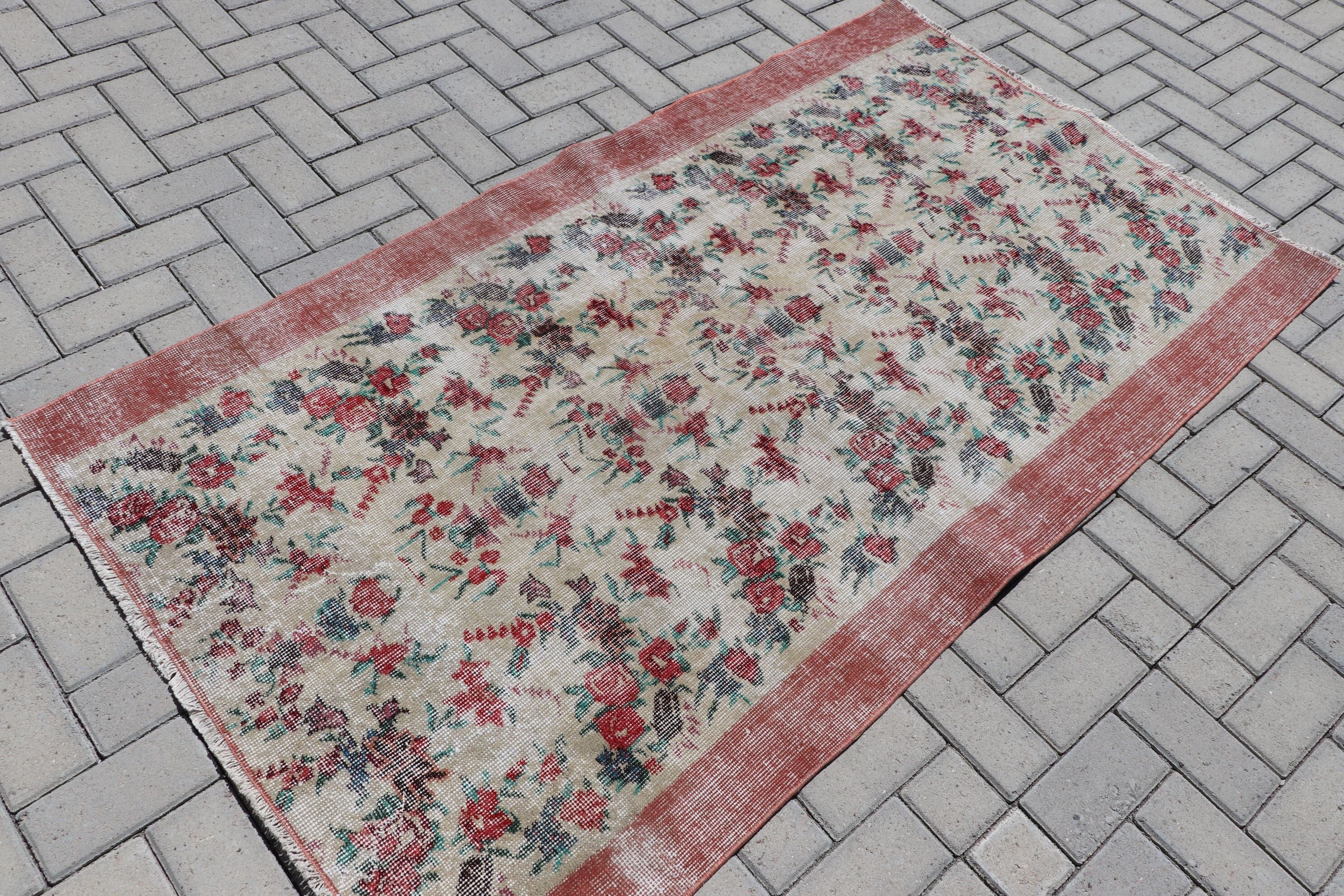 Red Anatolian Rug, Nursery Rugs, Cute Rug, 3.6x6.4 ft Accent Rug, Oriental Rugs, Vintage Rugs, Bedroom Rugs, Rugs for Kitchen, Turkish Rug