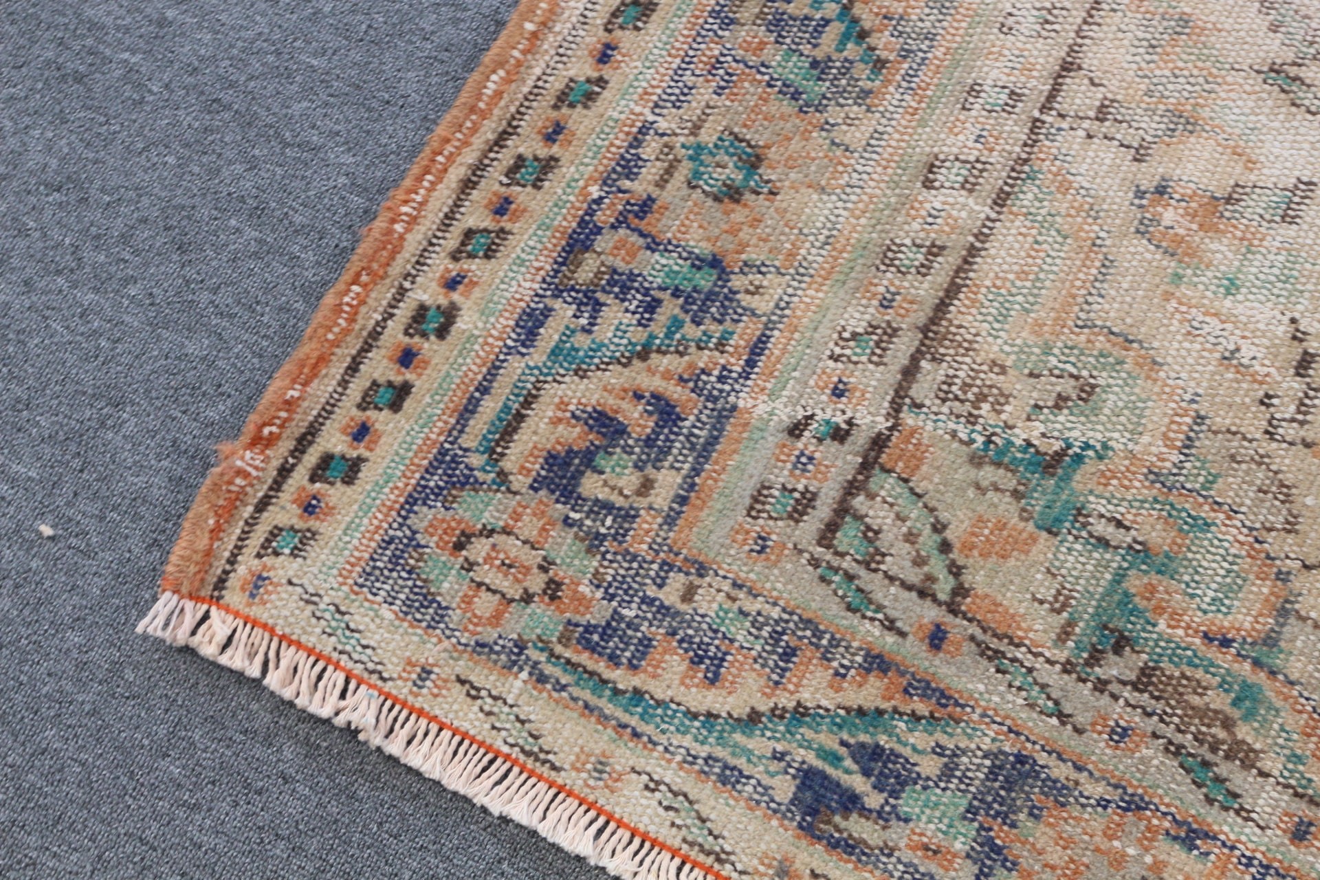 Floor Rug, Vintage Rug, Orange Antique Rugs, Anatolian Rug, Salon Rugs, Vintage Decor Rugs, Turkish Rug, Bedroom Rugs, 5.8x8.4 ft Large Rug