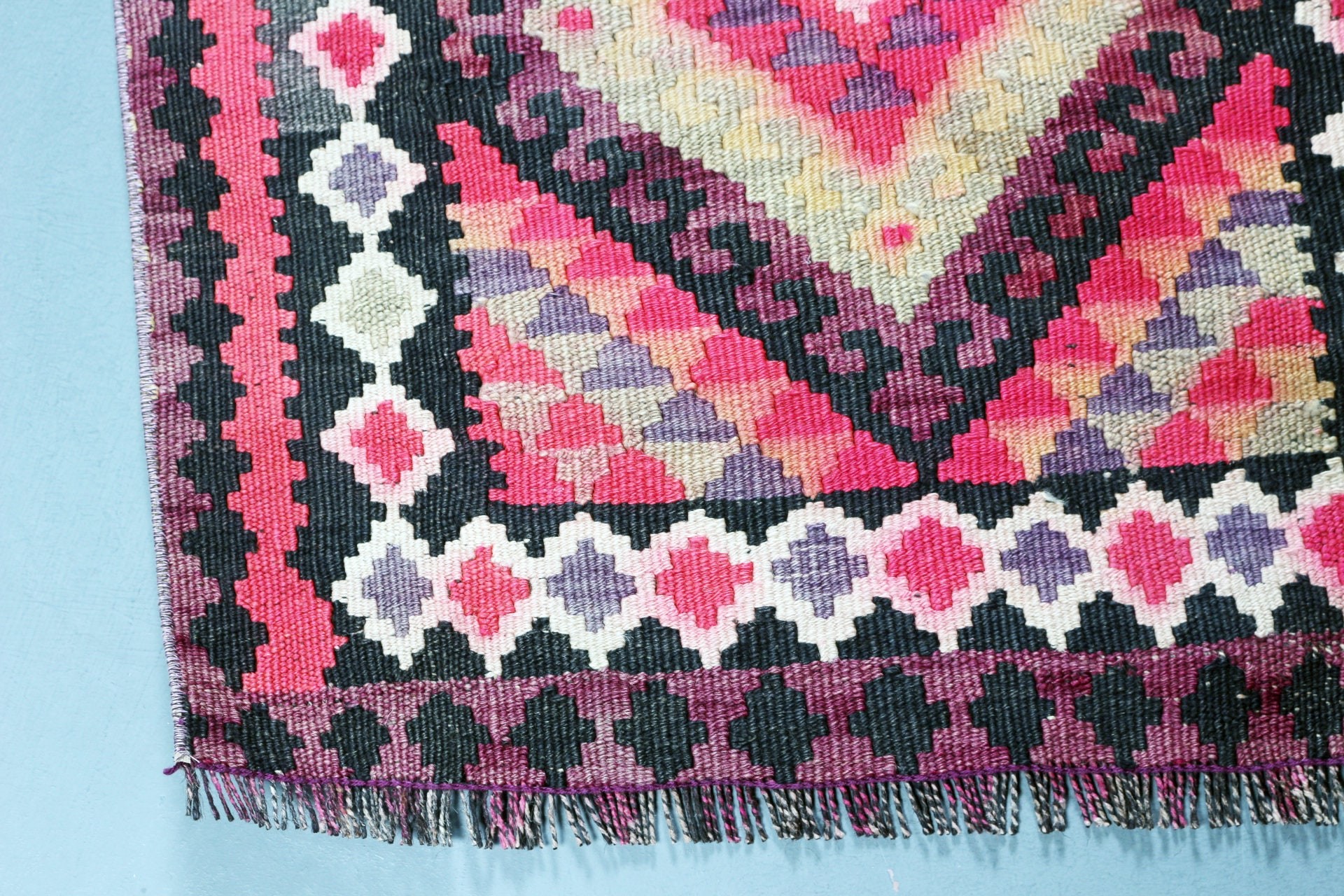 Floor Rug, Vintage Rugs, Kitchen Rugs, Muted Rug, Corridor Rug, Pink Home Decor Rug, 2.5x10.6 ft Runner Rug, Antique Rugs, Turkish Rugs