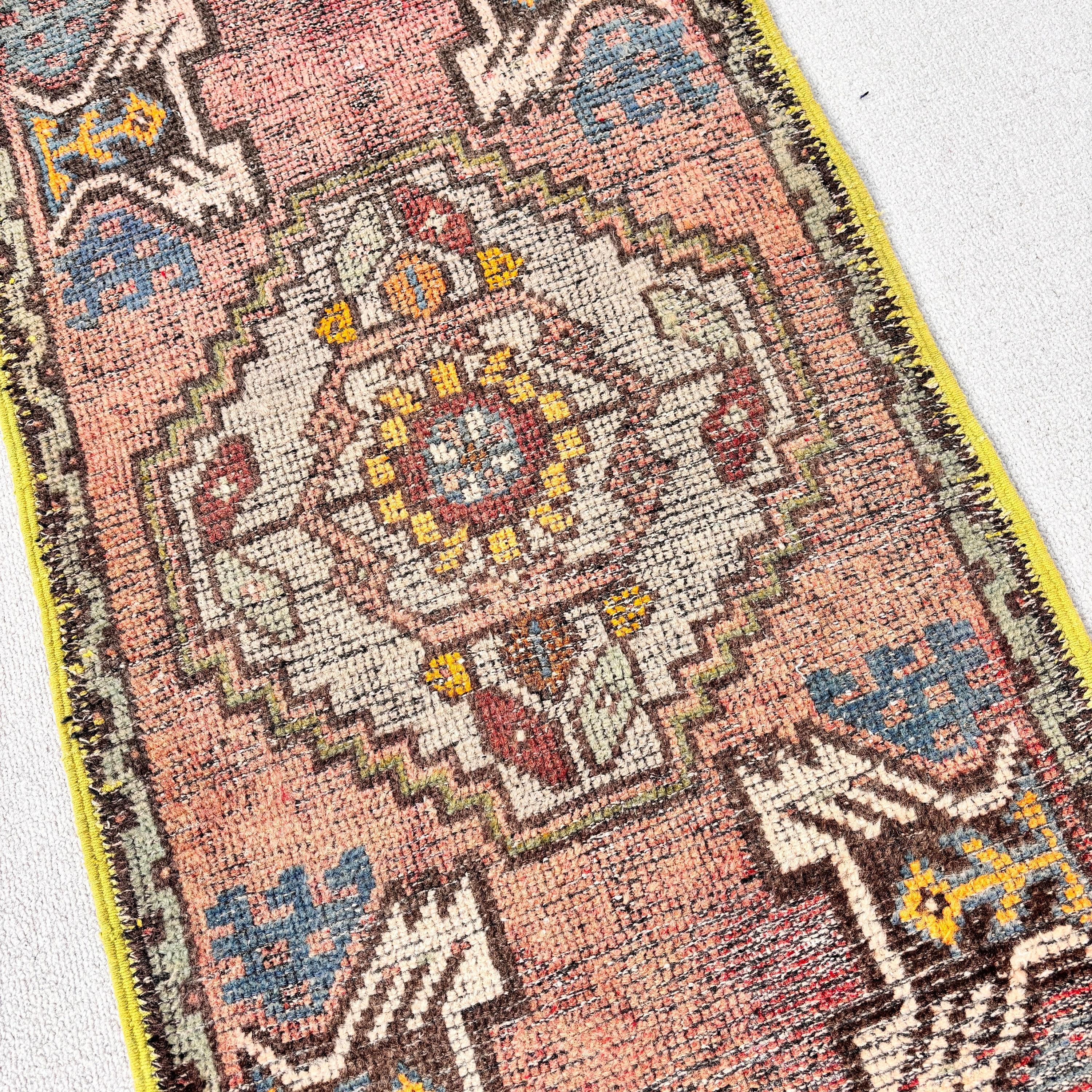 Banyo Halısı, Vintage Dekor Halısı, Pembe Düz Dokuma Halılar, Düz Dokuma Halılar, 1.7x3 ft Küçük Halı, Araba Paspas Halıları, Mutfak Halıları, Türk Halısı, Vintage Halılar