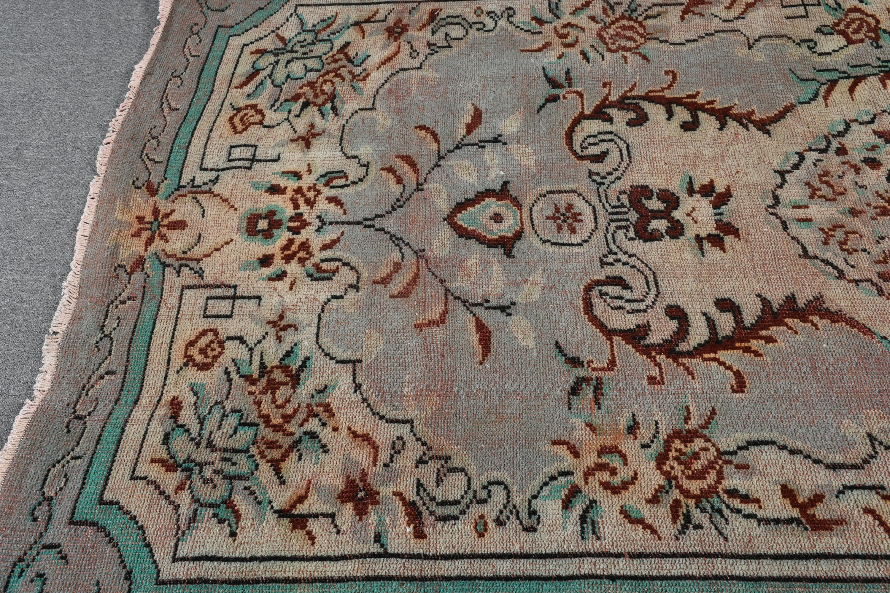 Sevimli Halı, Ev Dekorasyonu Halısı, 5.4x9.1 ft Büyük Halılar, Yün Halılar, Yemek Odası Halıları, Yatak Odası Halıları, Vintage Halı, Türk Halıları, Mavi Yatak Odası Halısı