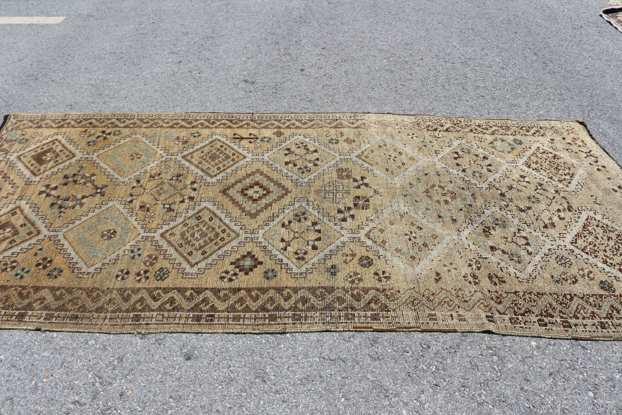 Havalı Halılar, Bej Fas Halıları, Salon Halıları, Salon Halıları, 4,5x9,8 ft Büyük Halılar, Vintage Halı, Yemek Odası Halısı, Türk Halısı, Antika Halı