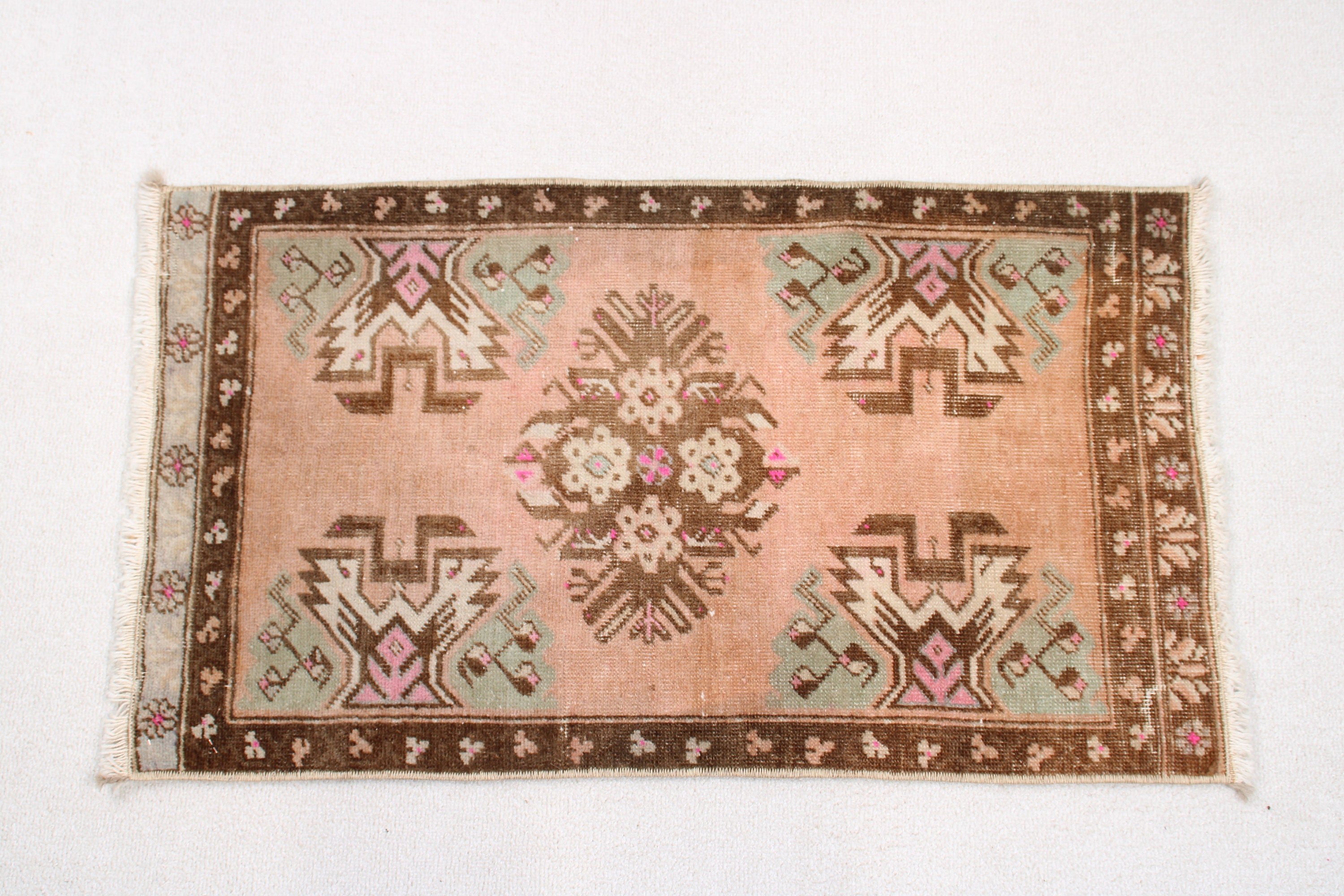 Vintage Halı, Düz Dokuma Halılar, Çocuk Halıları, Pembe Mutfak Halıları, 1.5x2.6 ft Küçük Halı, Küçük Vintage Halılar, Türk Halısı, Mutfak Halıları