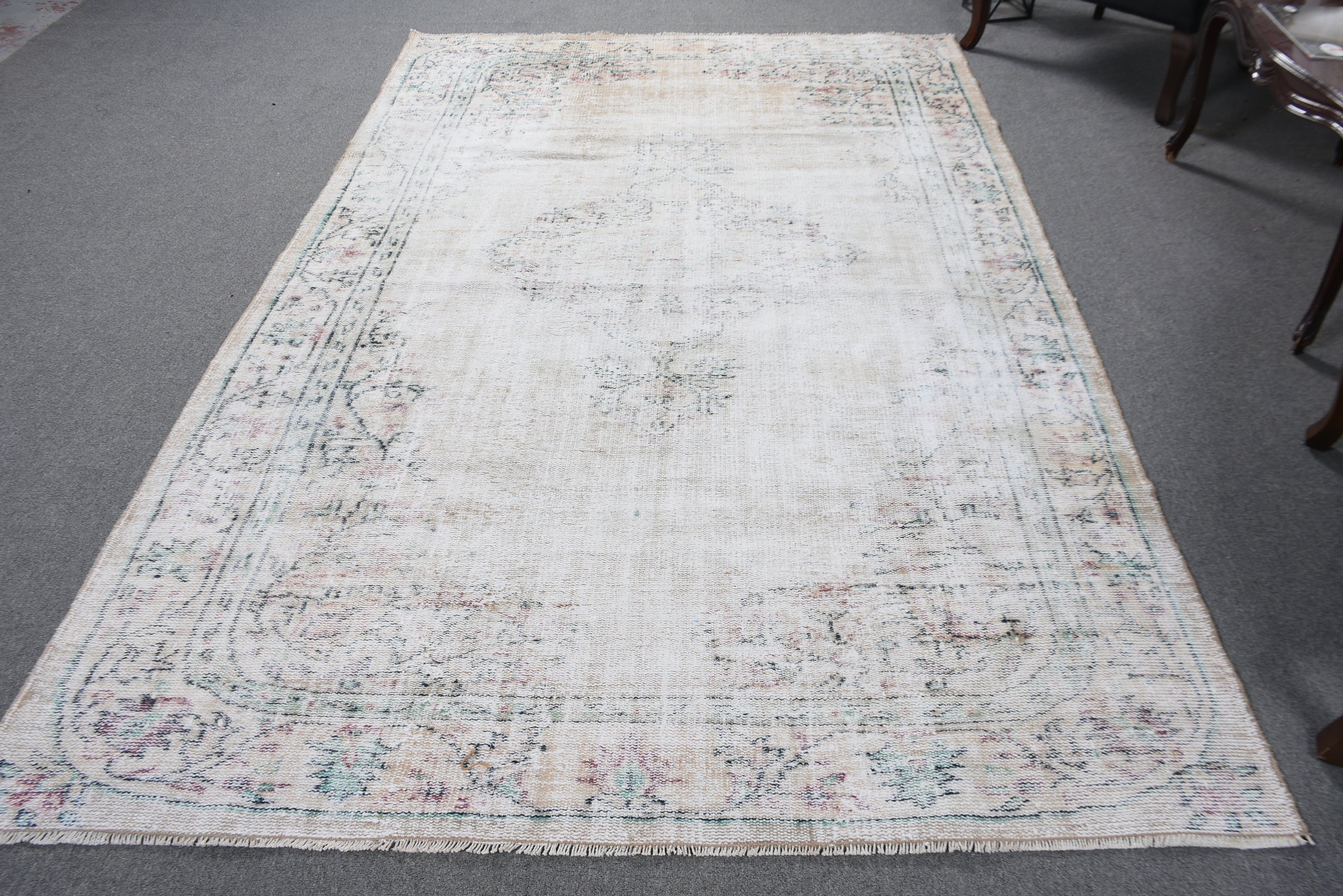 White Flatweave Rugs, Turkish Rug, 5.7x8.9 ft Large Rug, Living Room Rugs, Cool Rugs, Vintage Rugs, Large Vintage Rugs, Home Decor Rugs