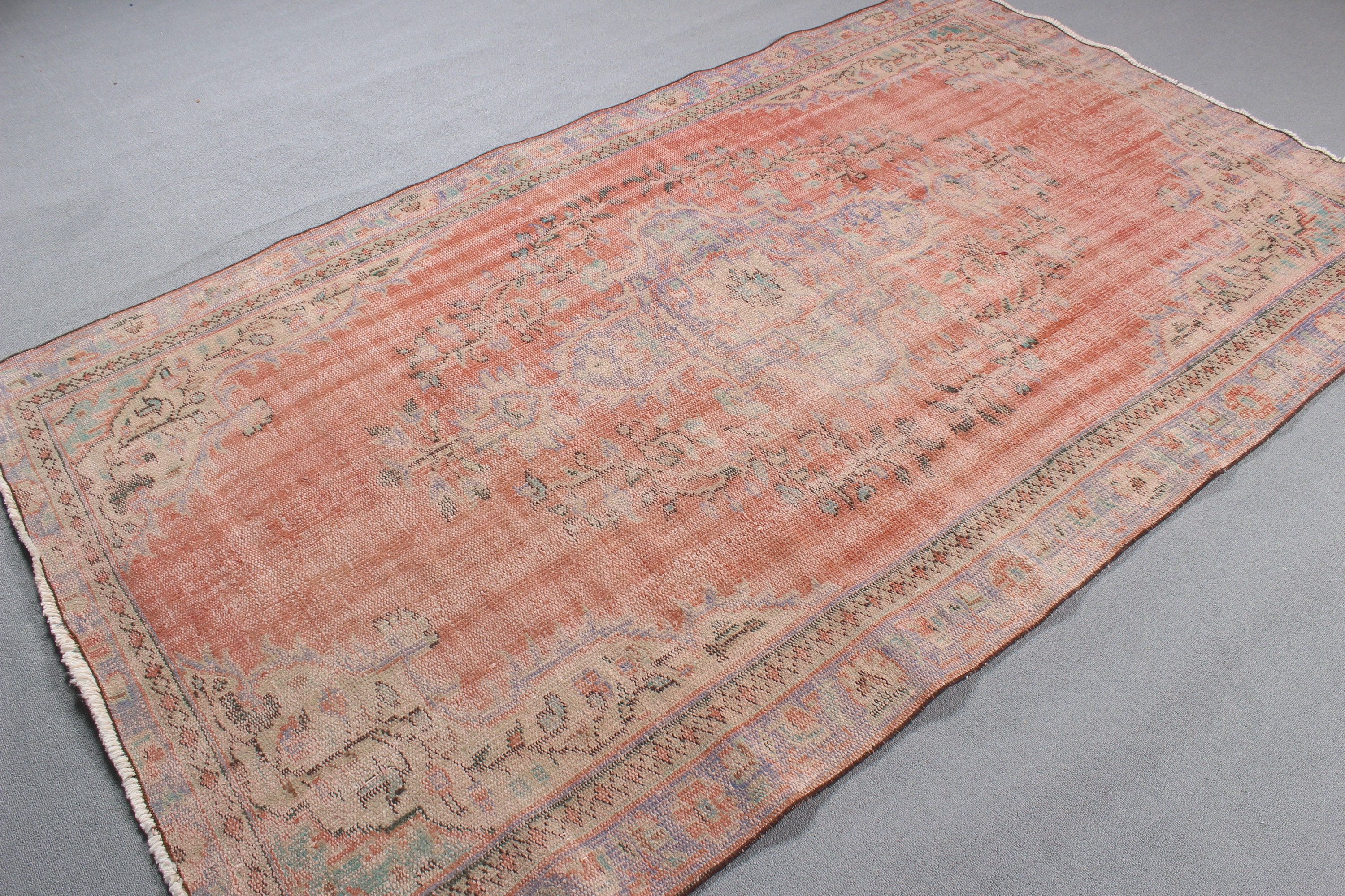 Kırmızı Boho Halılar, Büyük Oushak Halı, Türk Halısı, Geometrik Halı, Büyük Vintage Halı, Vintage Halılar, Modern Halılar, 5.2x8.6 ft Büyük Halılar