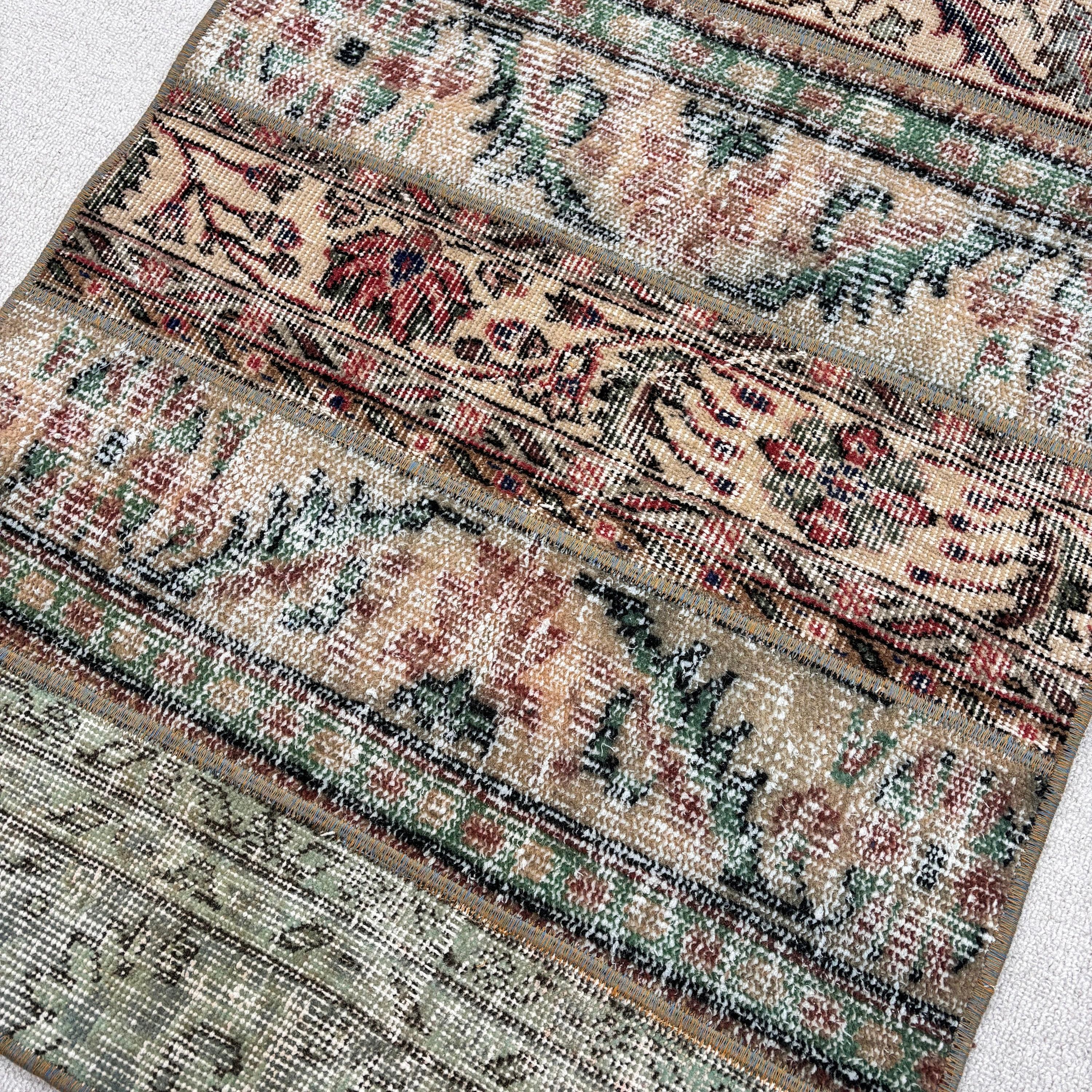 Handwoven Rugs, Turkish Rug, Vintage Rugs, 2.3x3.1 ft Small Rug, Bedroom Rug, Modern Rugs, Green Flatweave Rugs, Wall Hanging Rugs