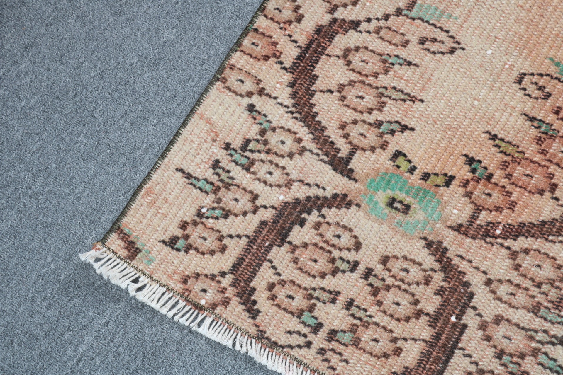 Türk Halısı, Boho Halısı, 1.6x3.1 ft Küçük Halılar, Kahverengi Düz Dokuma Halı, Vintage Halı, Banyo Halıları, Yer Halısı, Küçük Alan Halıları