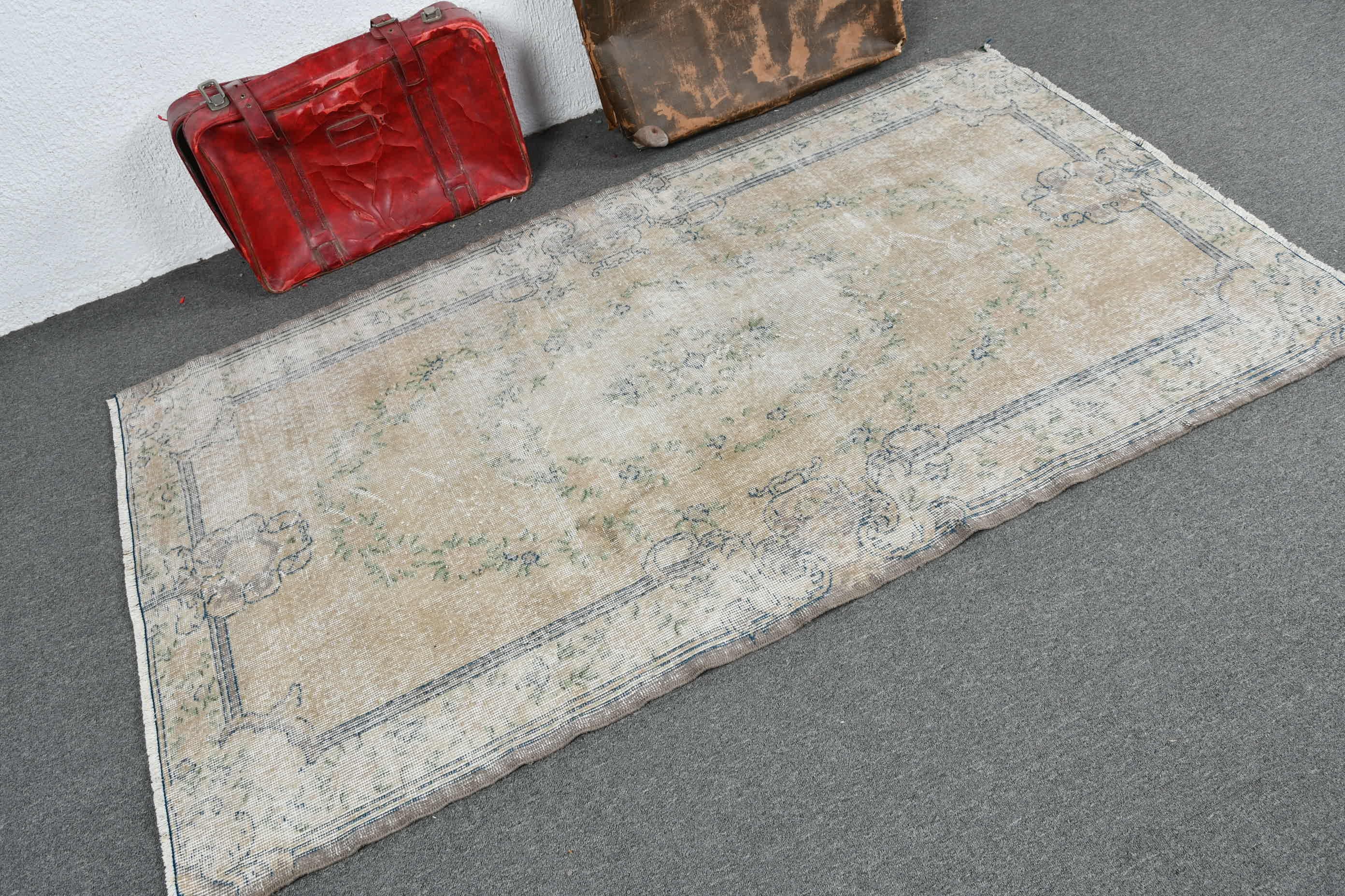 3.9x6.8 ft Area Rugs, Living Room Rug, Oriental Rug, Cool Rug, Turkish Rugs, Rugs for Bedroom, Floor Rug, Vintage Rug, Bronze Antique Rug