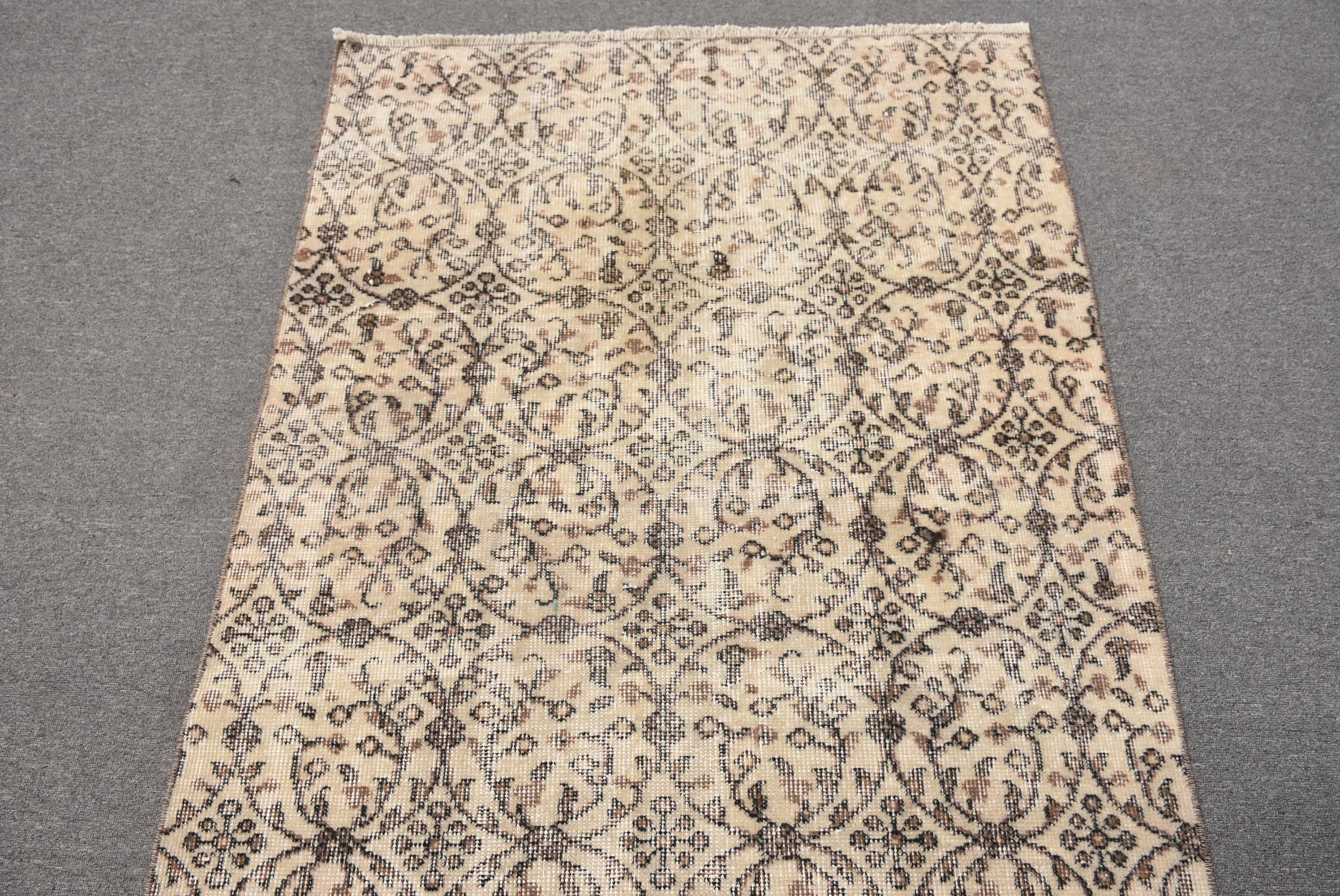 Kitchen Rugs, 3.6x6.7 ft Area Rug, Floor Rugs, Vintage Rug, Beige Home Decor Rugs, Oriental Rugs, Rugs for Living Room, Turkish Rug
