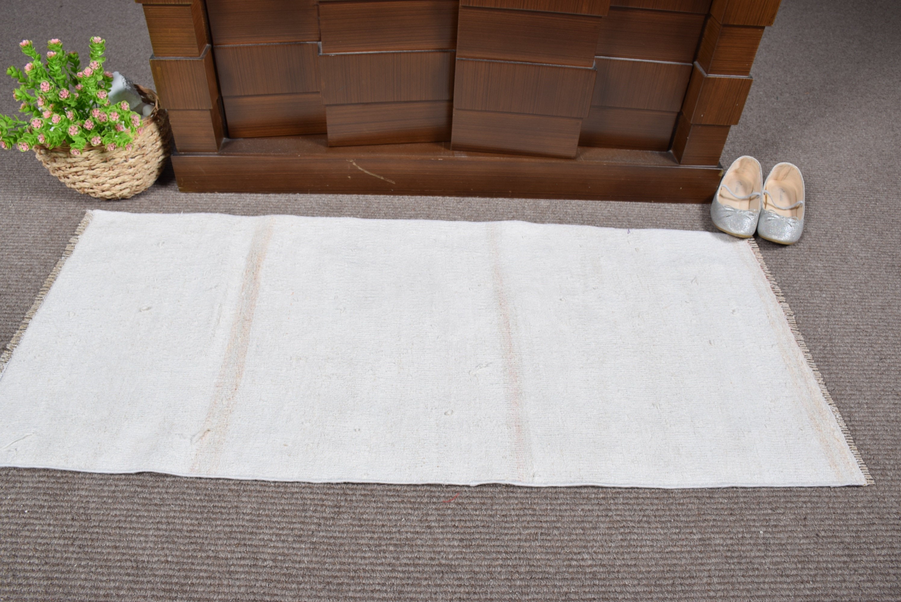 Moroccan Rug, Vintage Rugs, Car Mat Rug, Turkish Rug, Eclectic Rug, Bedroom Rugs, Beige Anatolian Rugs, Kitchen Rugs, 1.7x3.8 ft Small Rug