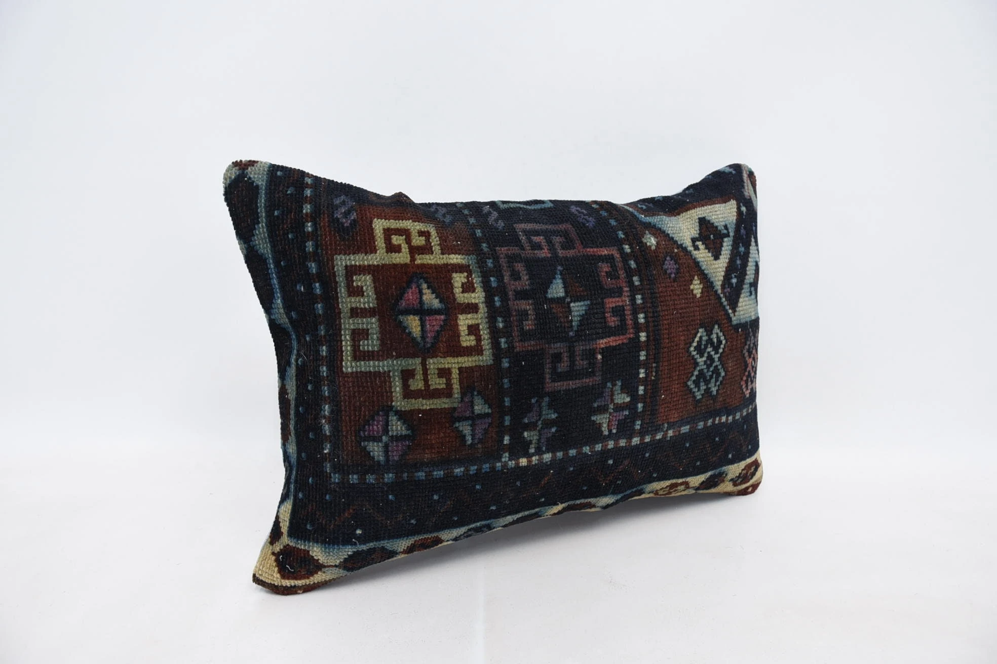 Turkish Pillow, Wholesale Pillow, 16"x24" Blue Cushion, Interior Designer Pillow, Boho Pillow Sham Cover, Patio Pillow Sham