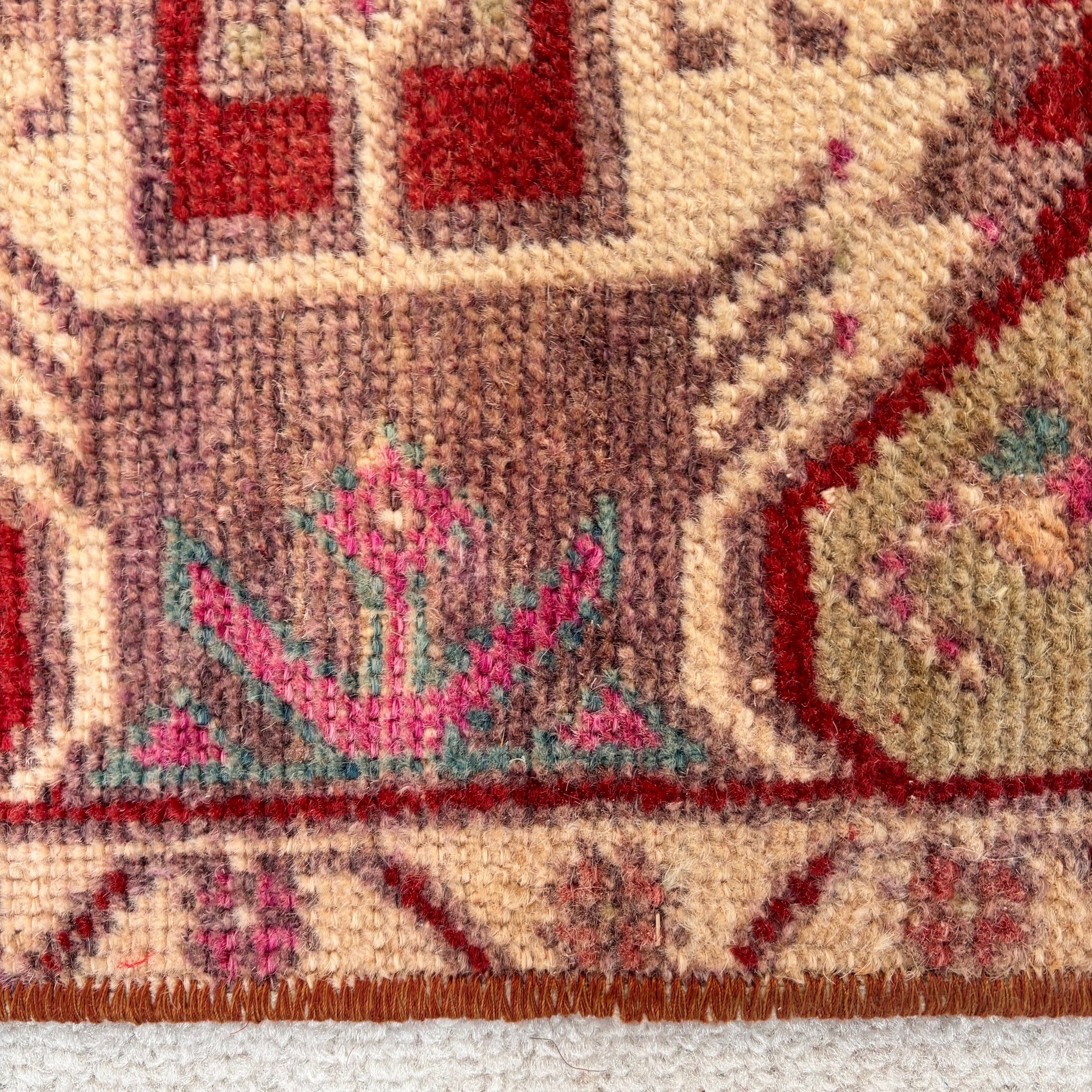 Neutral Rug, Red Bedroom Rug, Wall Hanging Rugs, Small Area Rug, Tribal Rugs, Oushak Rug, Vintage Rugs, 1.7x3.7 ft Small Rug, Turkish Rugs