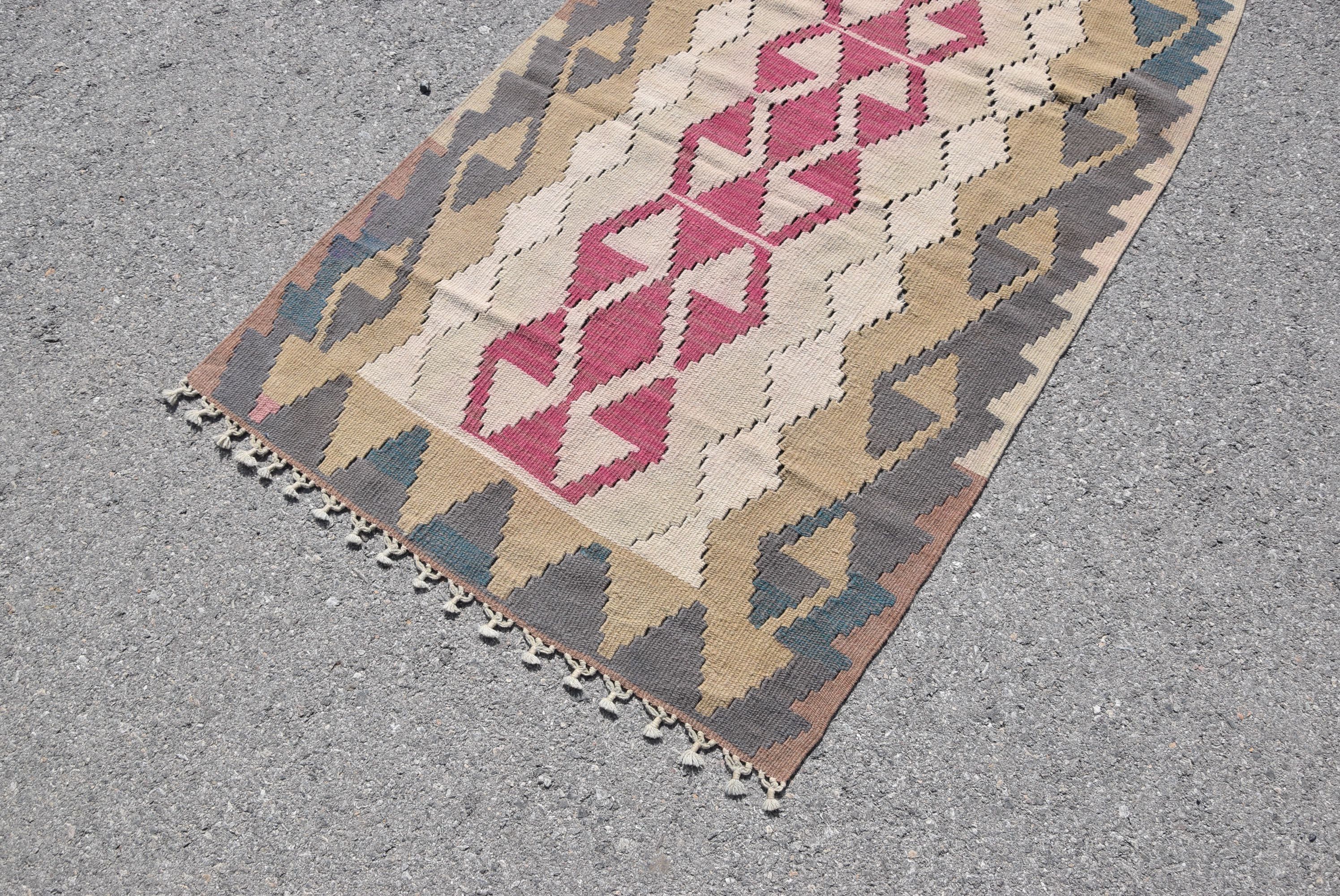 Kitchen Rugs, Moroccan Rug, 3.1x5.1 ft Accent Rug, Turkish Rugs, Dorm Rug, Vintage Rug, Kilim, Bedroom Rug, Pink Antique Rug
