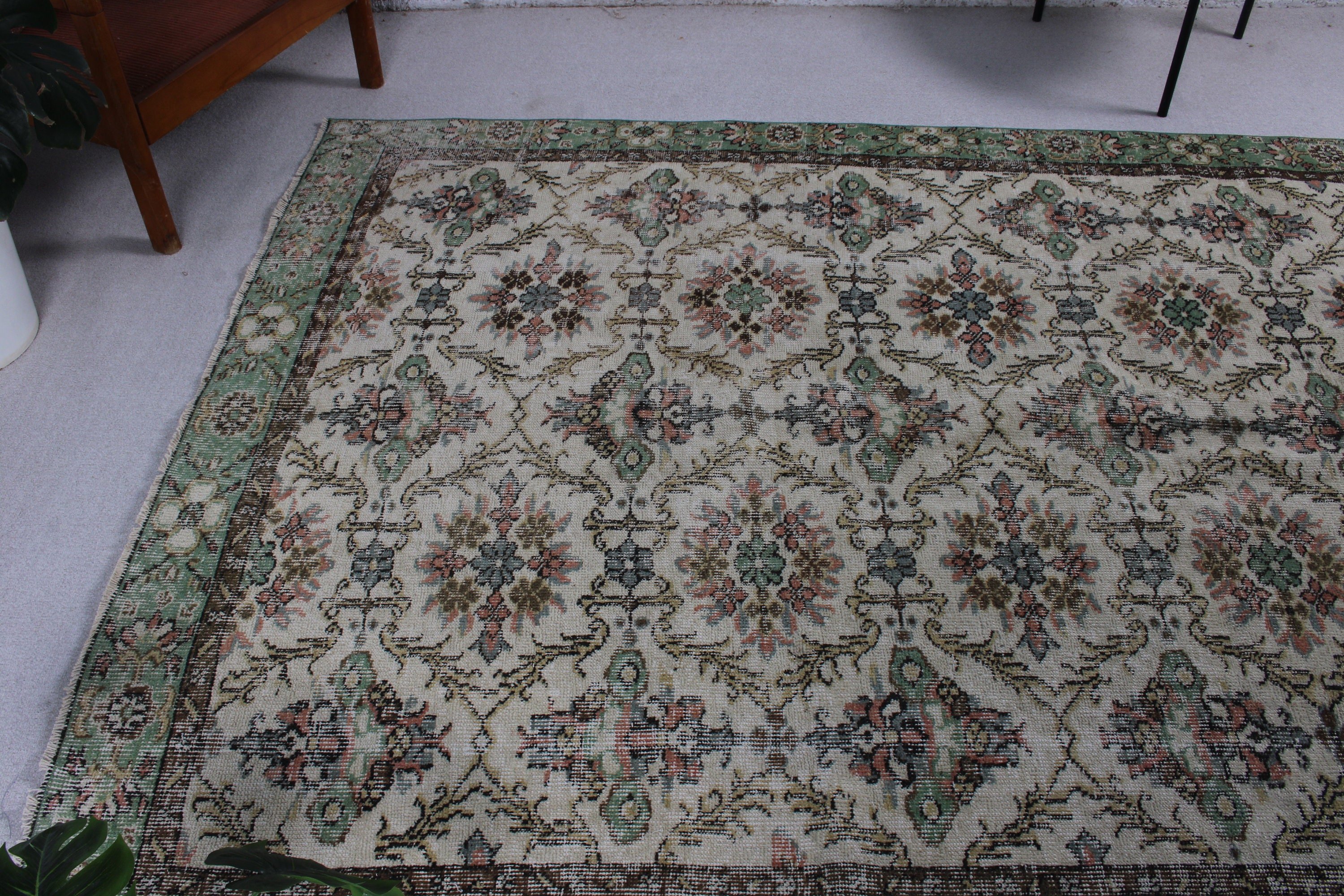 Vintage Rug, Oriental Rugs, Large Boho Rug, 5.6x8.7 ft Large Rug, Dining Room Rug, Brown Bedroom Rugs, Turkish Rugs