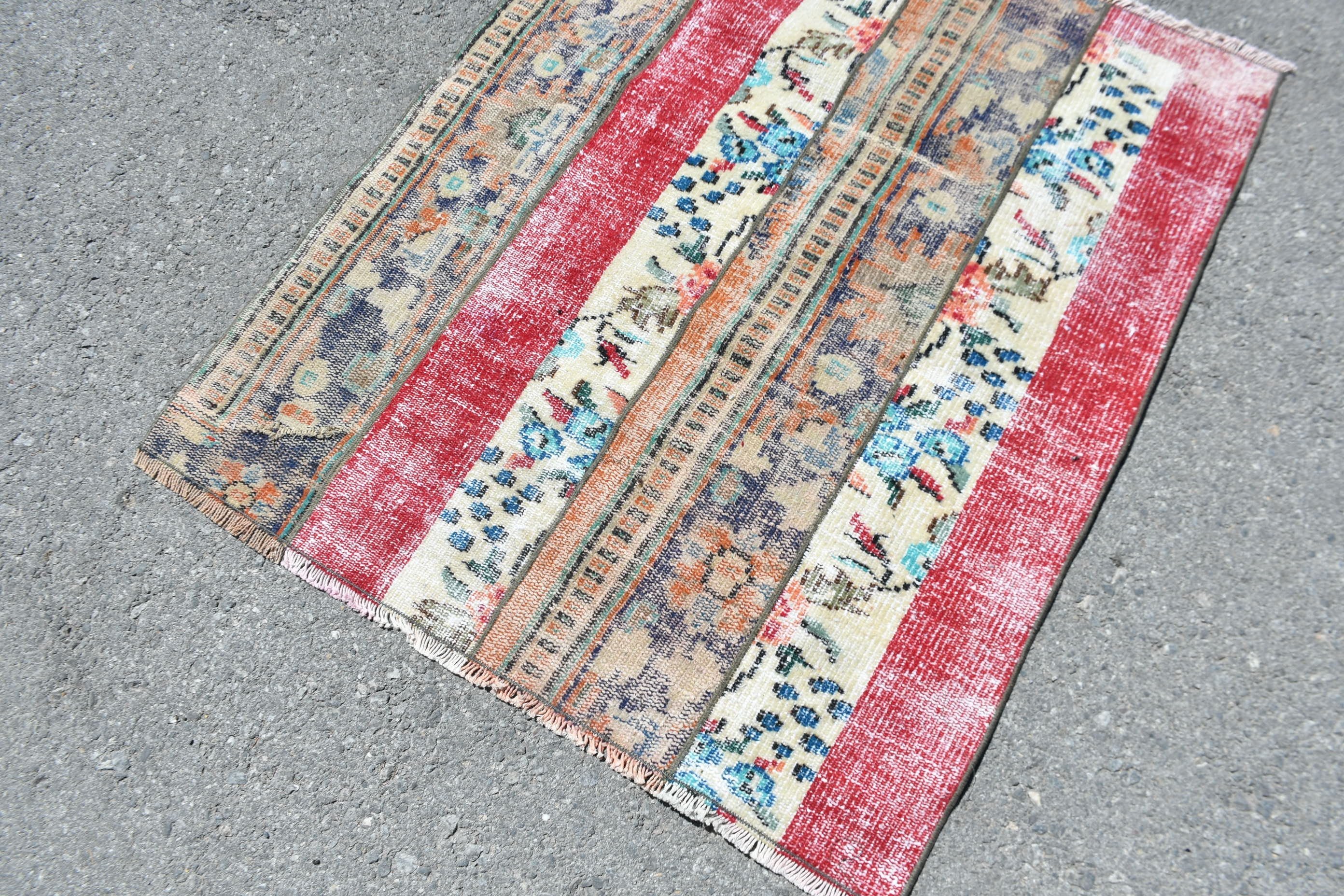 Old Rugs, Turkish Rug, Rugs for Kitchen, 3.4x3.9 ft Small Rug, Vintage Rug, Bedroom Rug, Modern Bath Mat Rugs, Bathroom Rug, Wool Rug