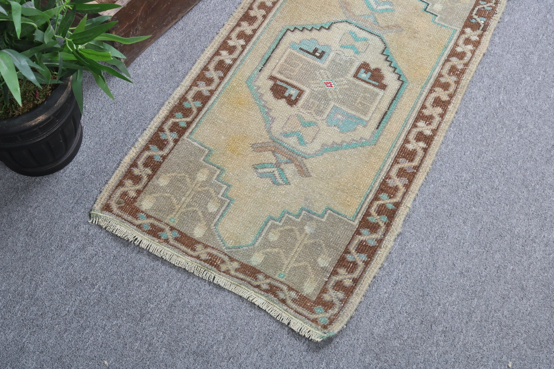 Turkish Rugs, Statement Rug, Car Mat Rugs, Vintage Rugs, Cool Rug, Door Mat Rug, Bohemian Rugs, Beige Neutral Rug, 1.6x2.9 ft Small Rugs